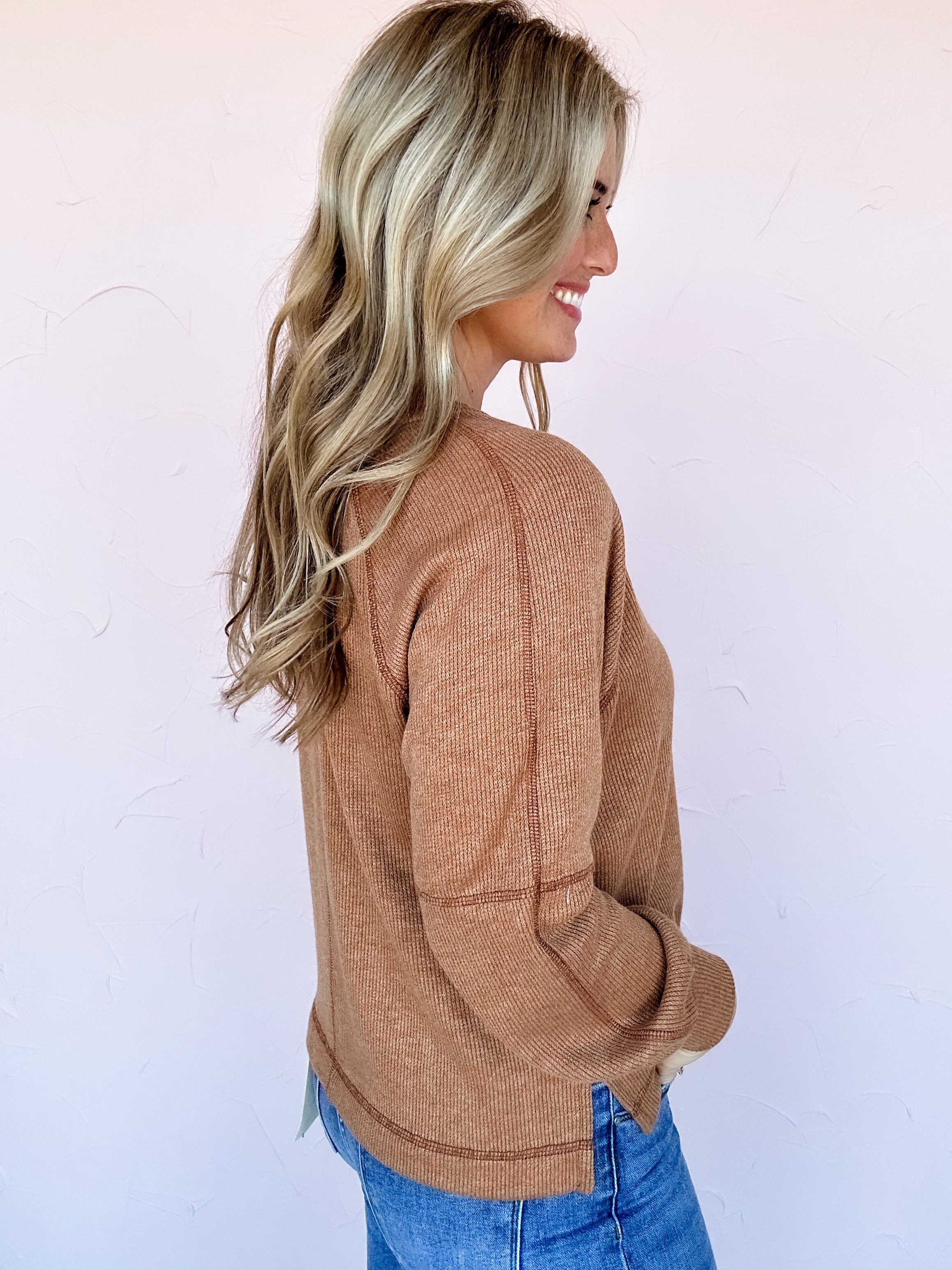 Caramel Raglan Top