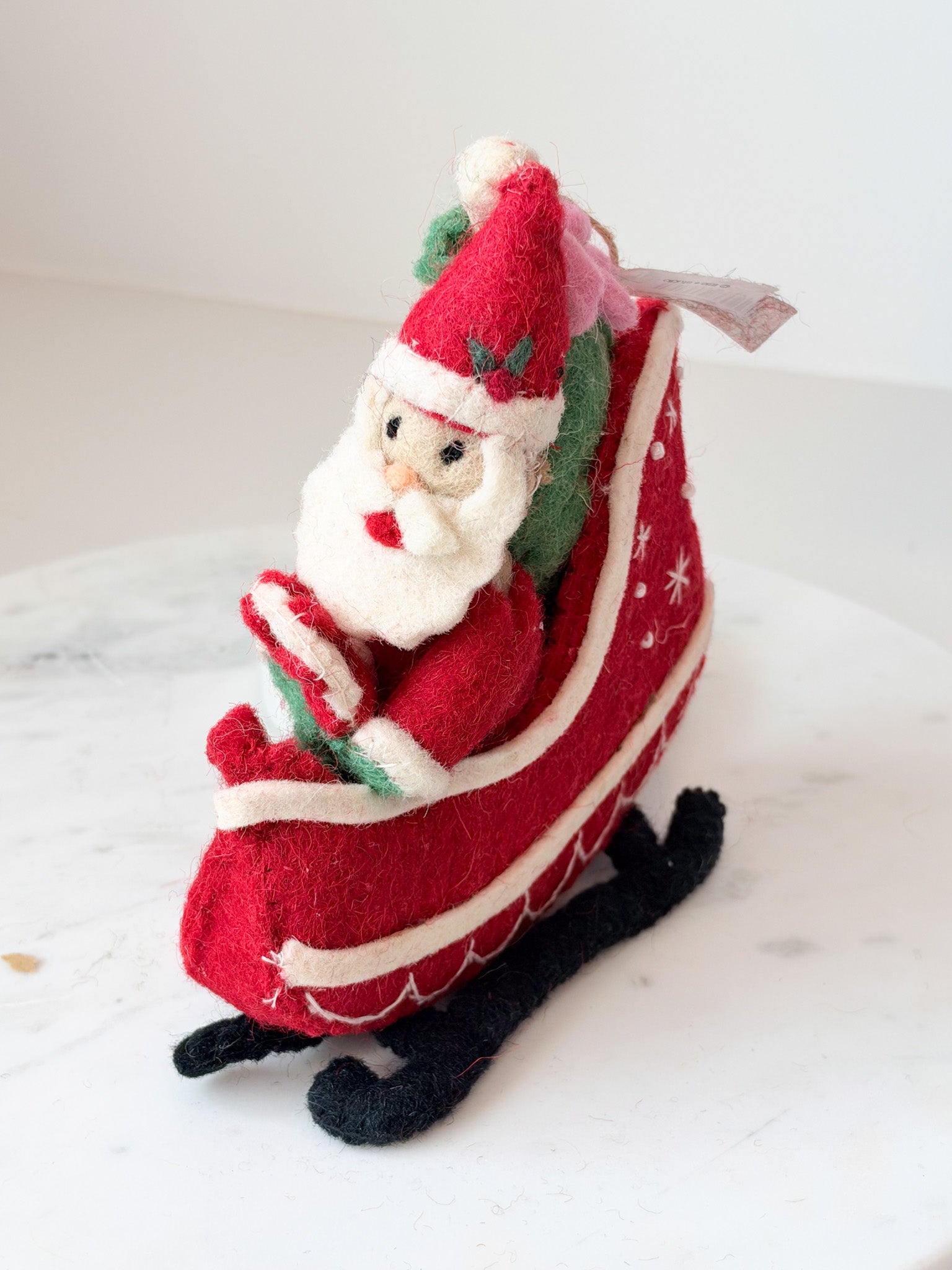 Santa Sleigh Felt Ornament