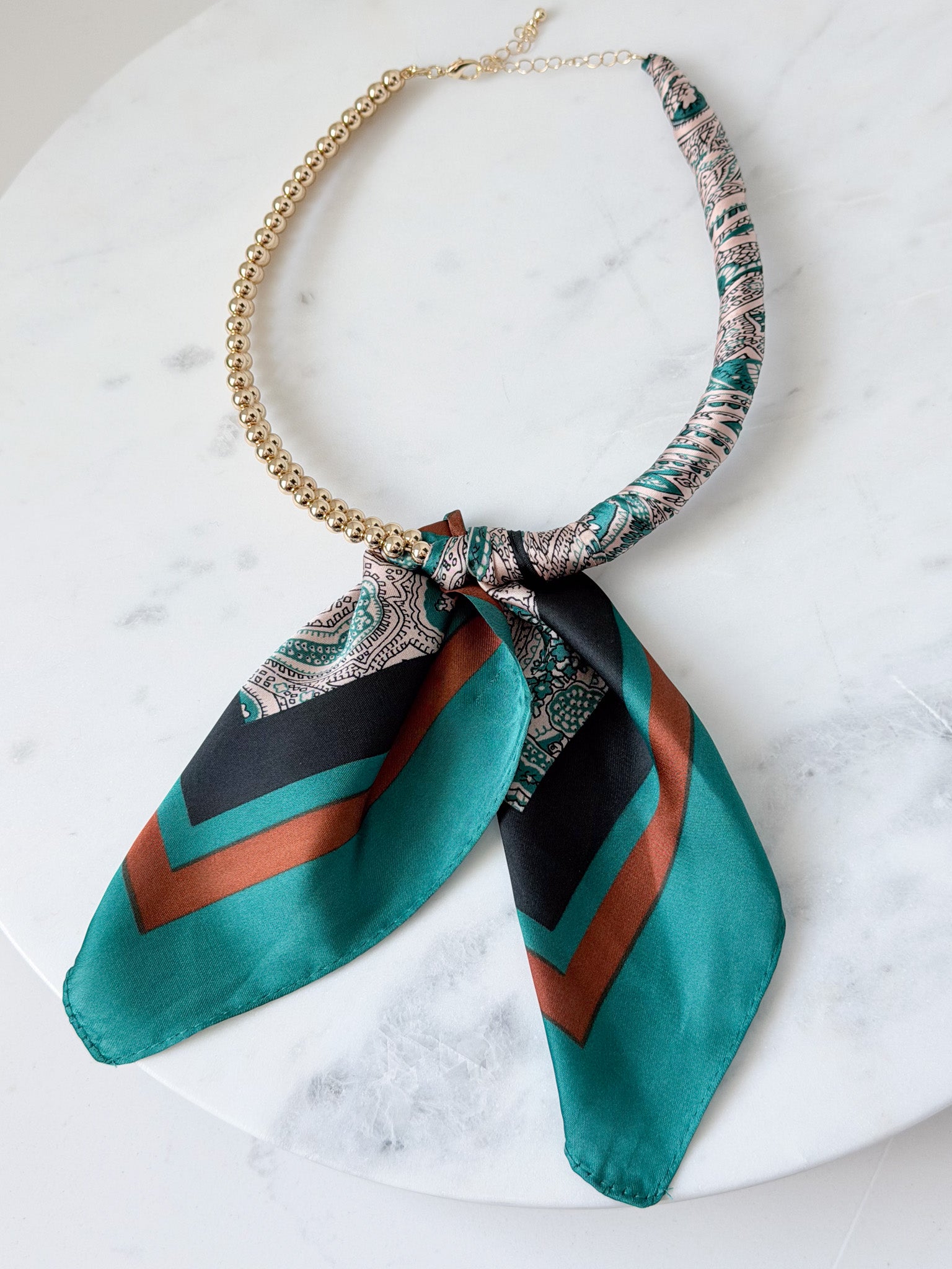 Knotted Scarf Choker | Teal