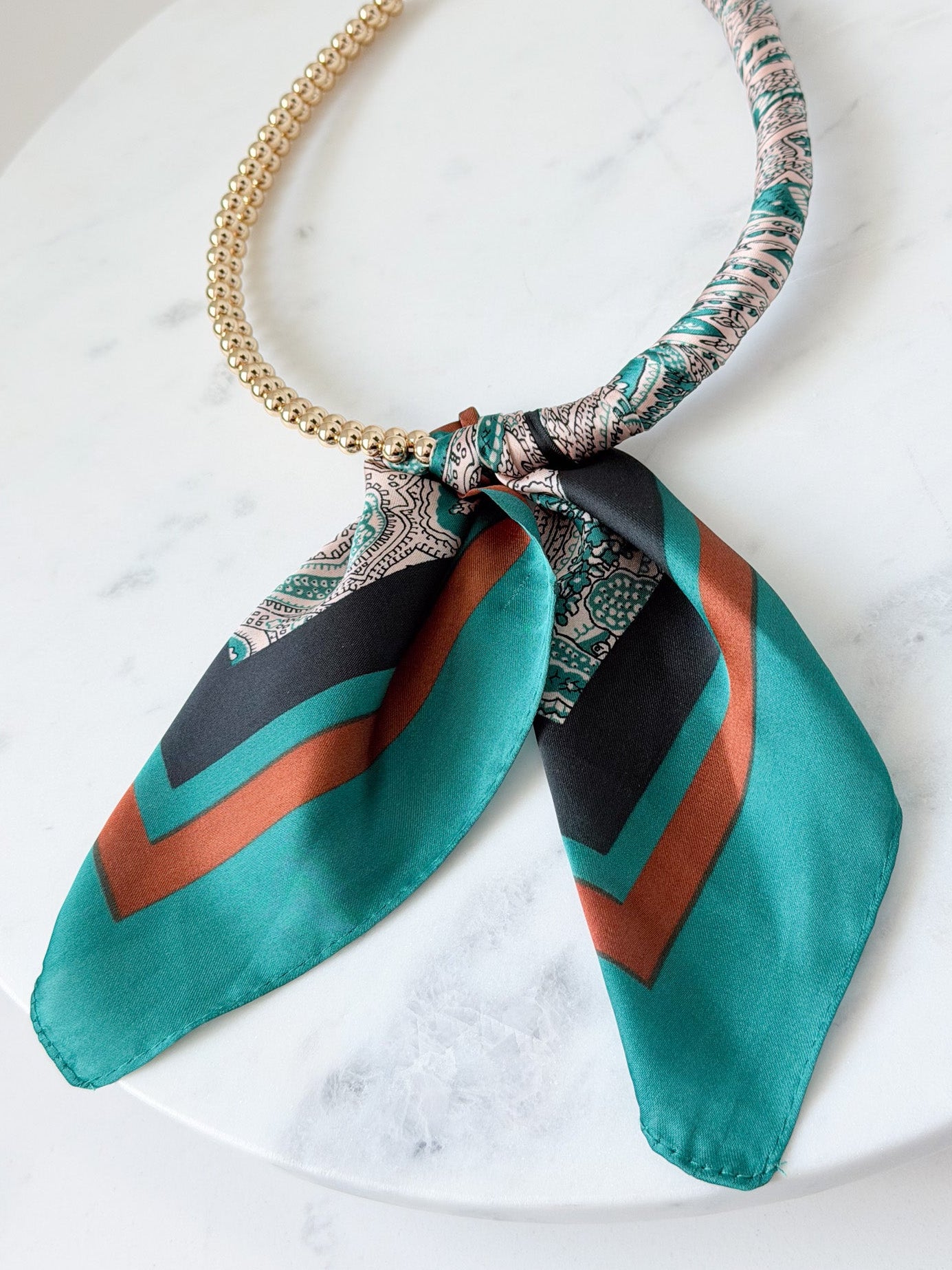 Knotted Scarf Choker | Teal