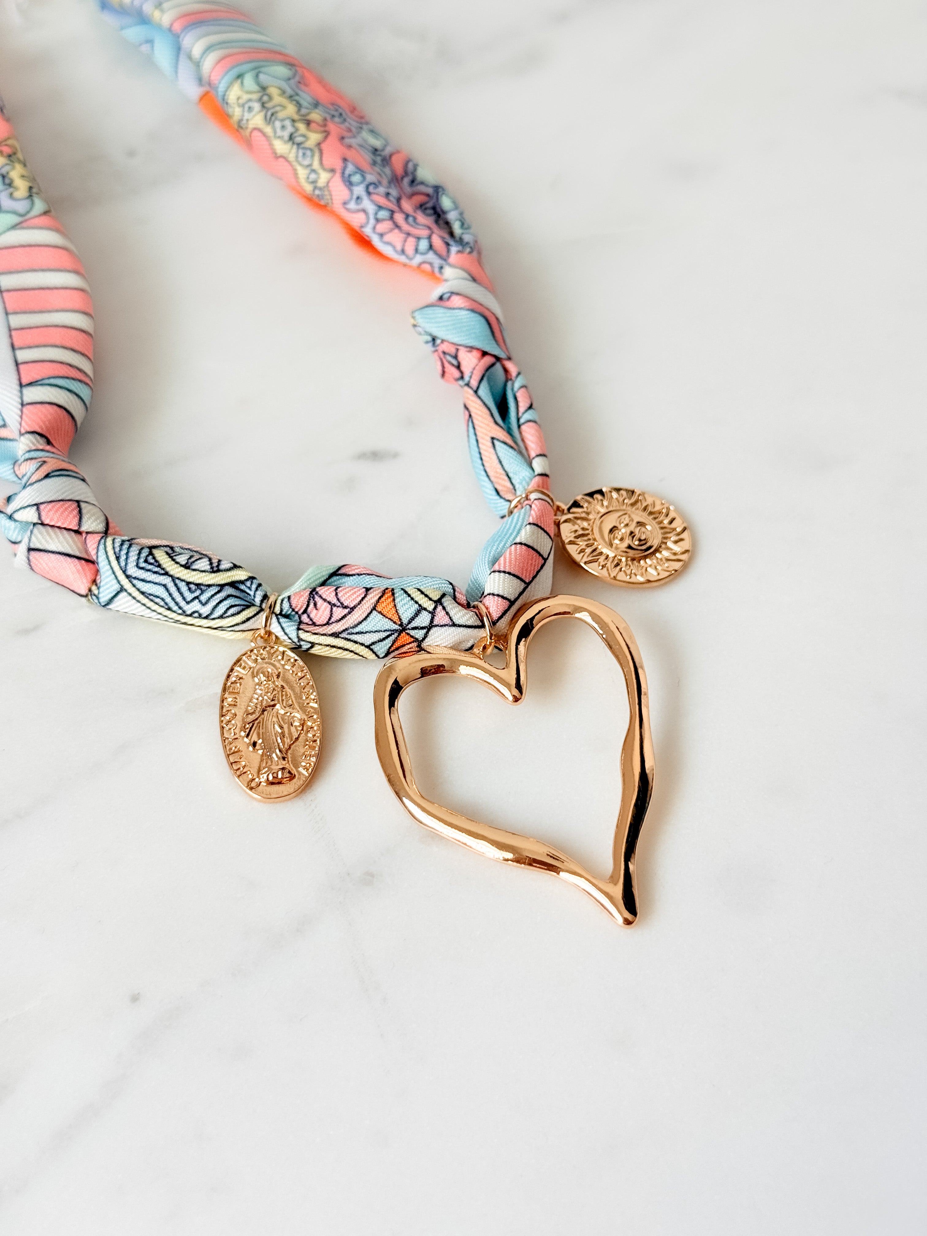 Painted Love Scarf Necklace