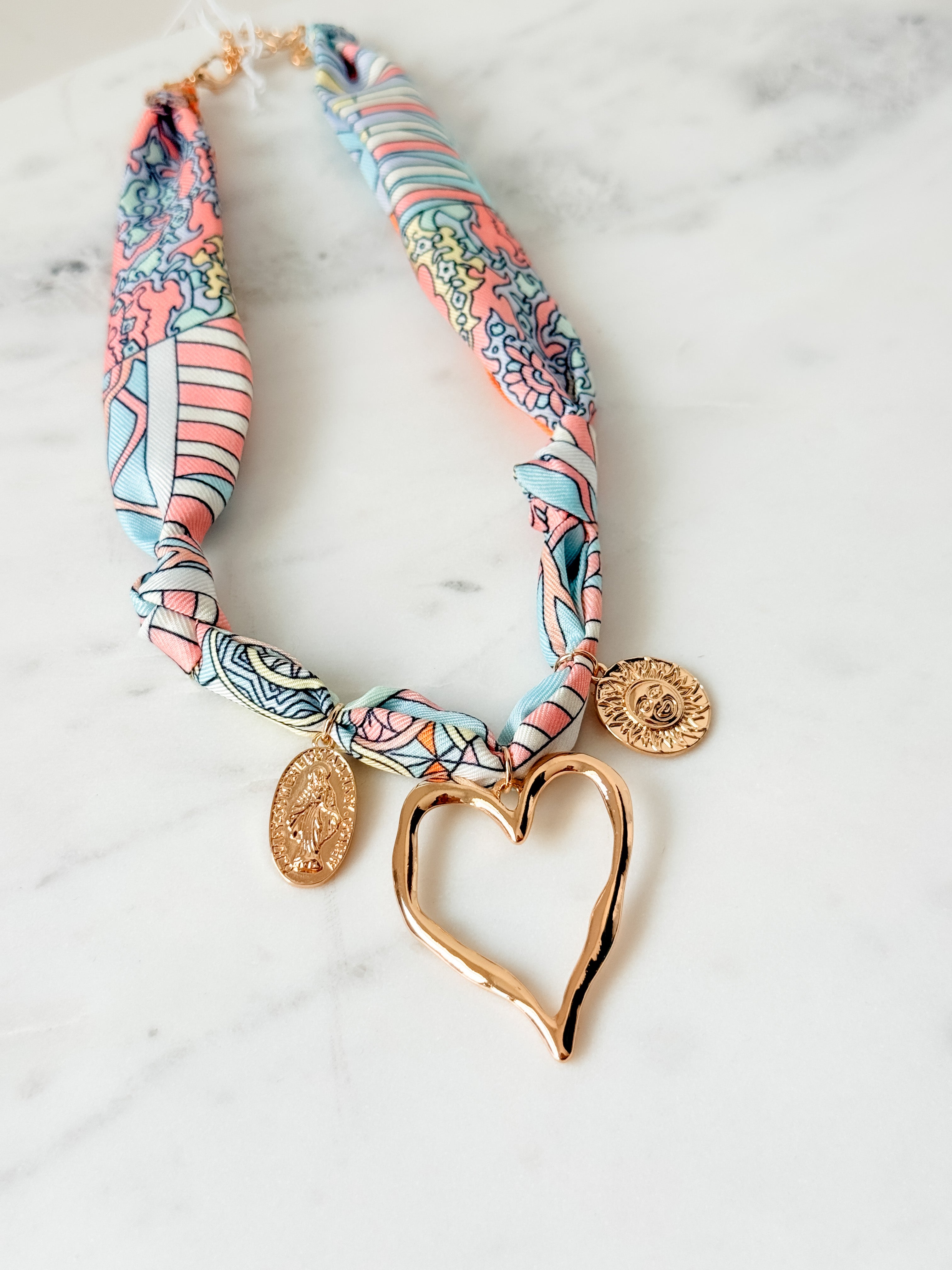 Painted Love Scarf Necklace