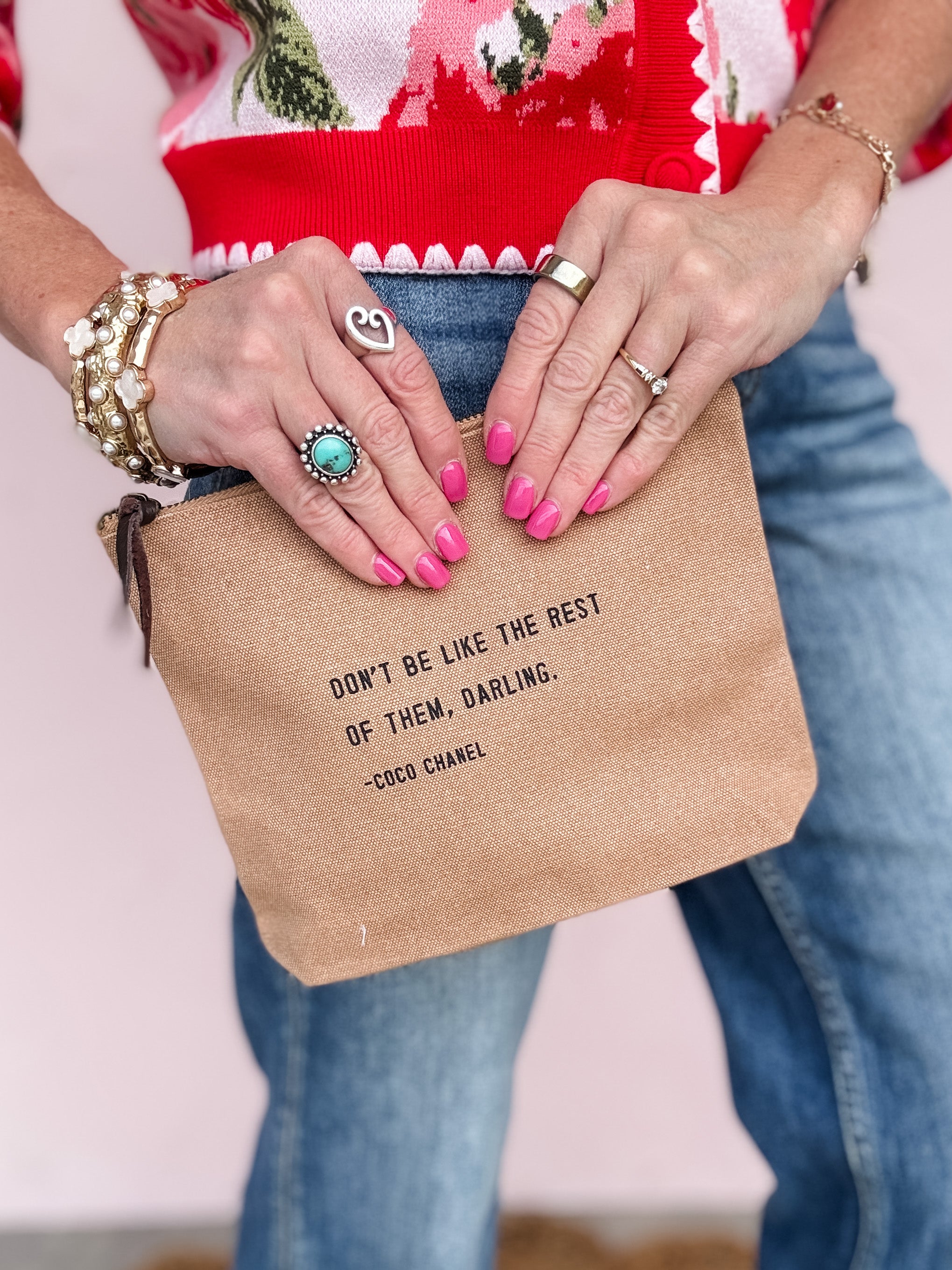 Don't Be Like The Rest of Them (Coco Chanel) Canvas Zip Bag