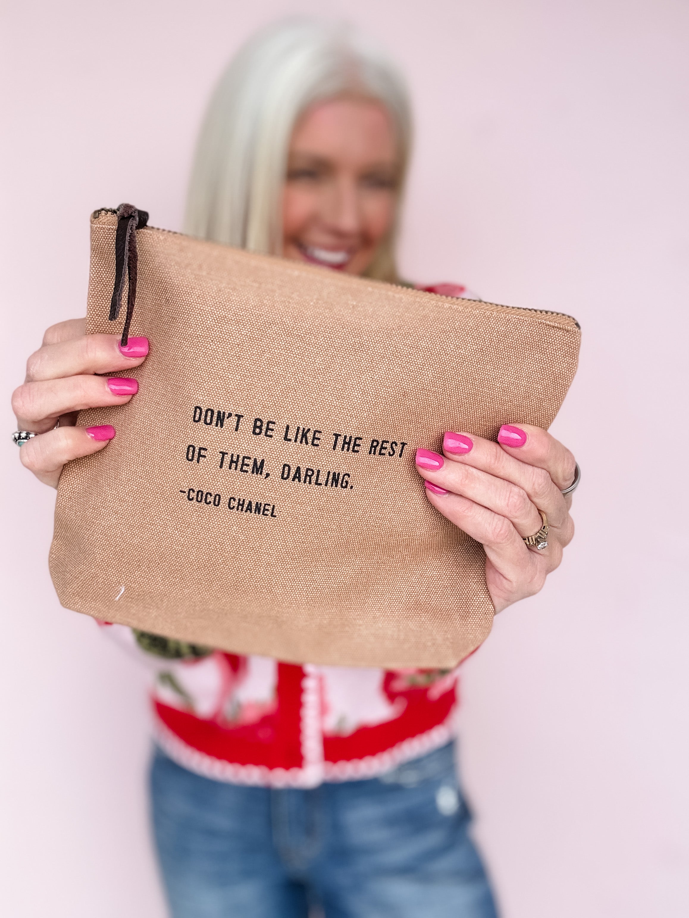Don't Be Like The Rest of Them (Coco Chanel) Canvas Zip Bag