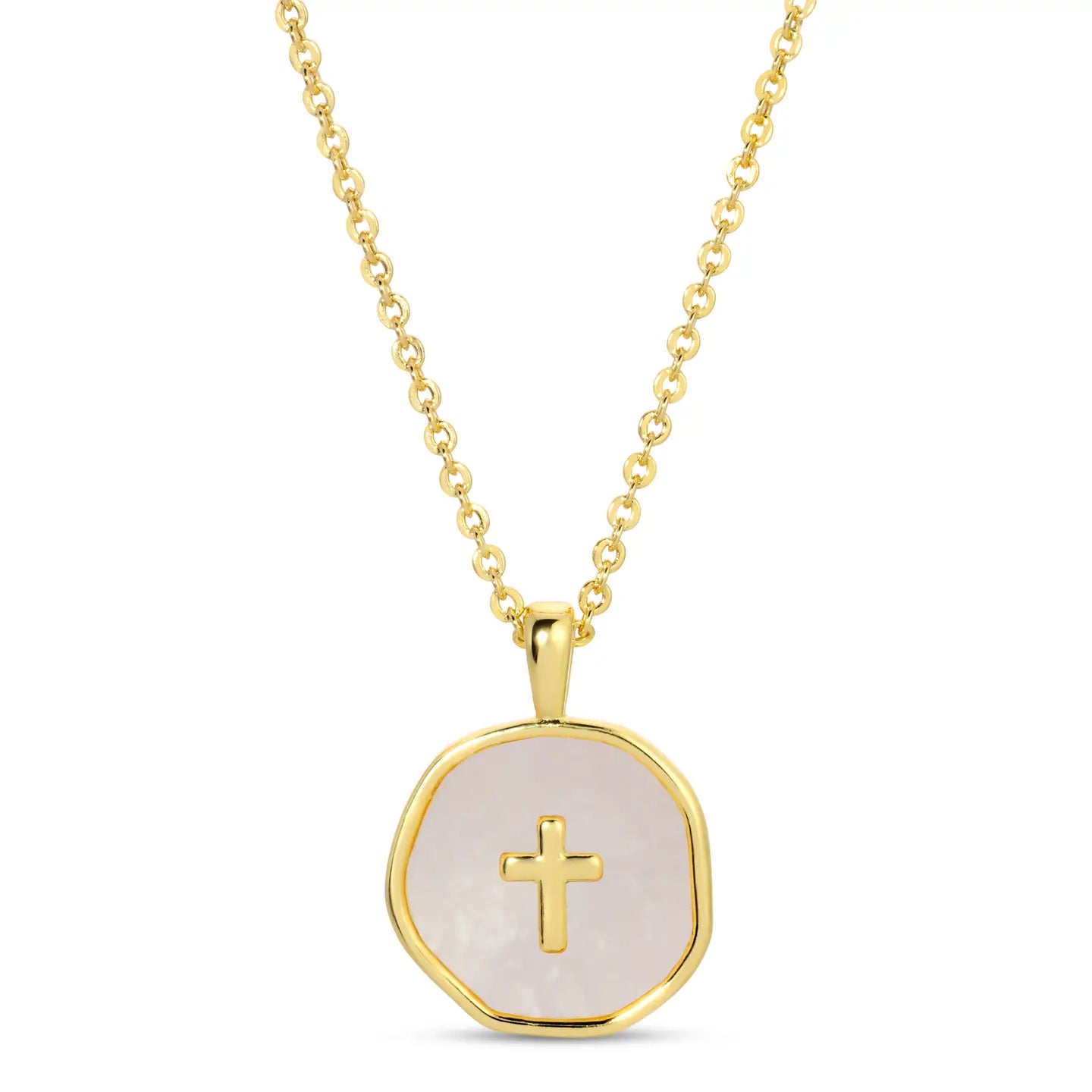 Cross Shell Pendant Necklace