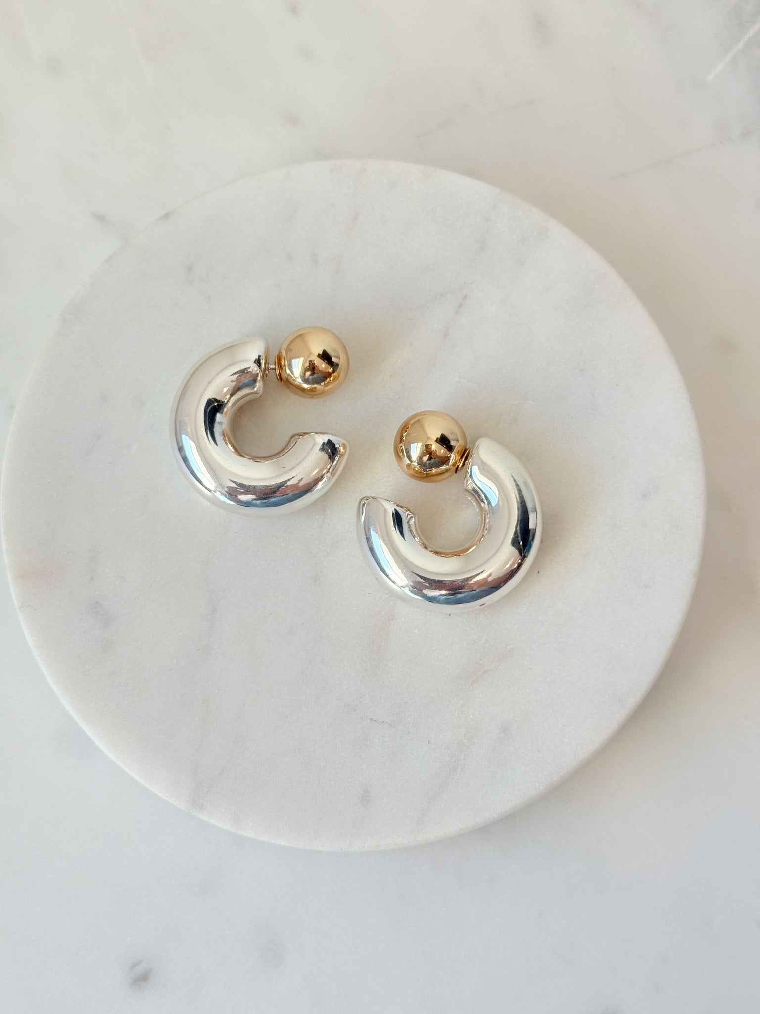 Two Tone Curve Earrings
