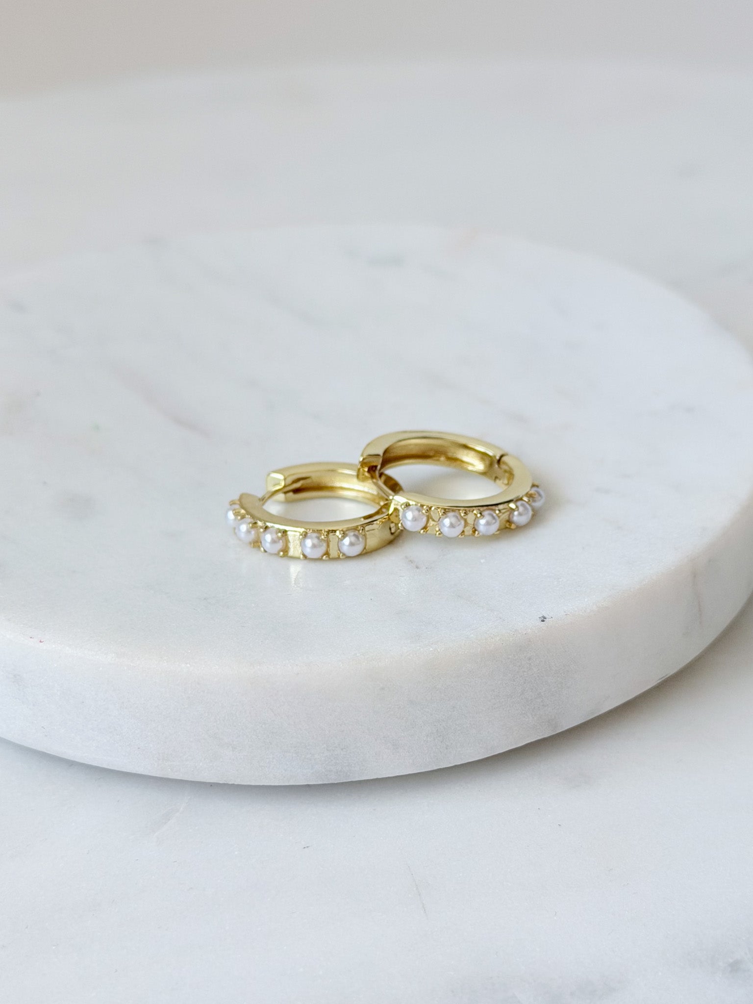 Gilded Pearl Hoops | Lenny & Eva