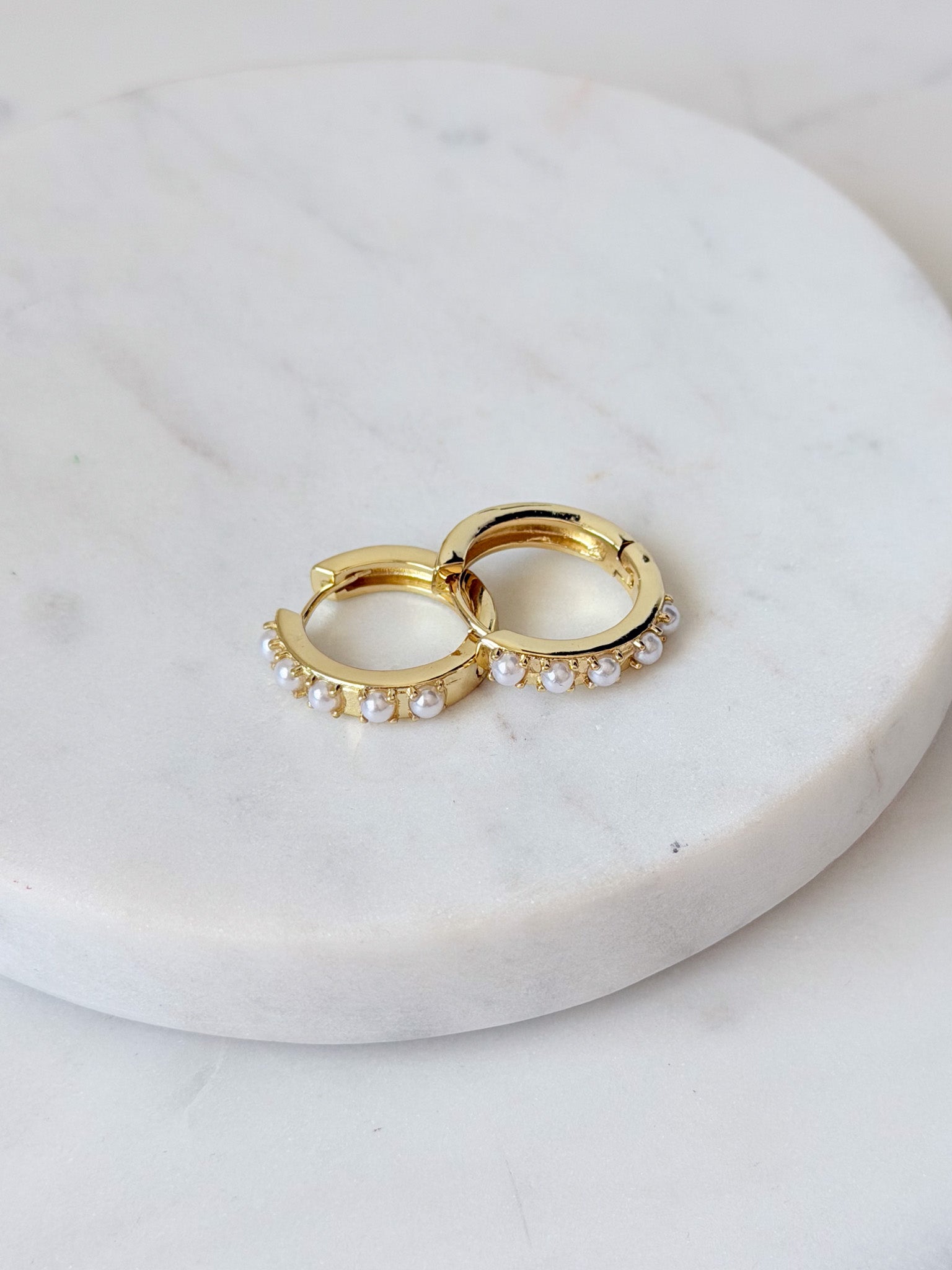 Gilded Pearl Hoops | Lenny & Eva