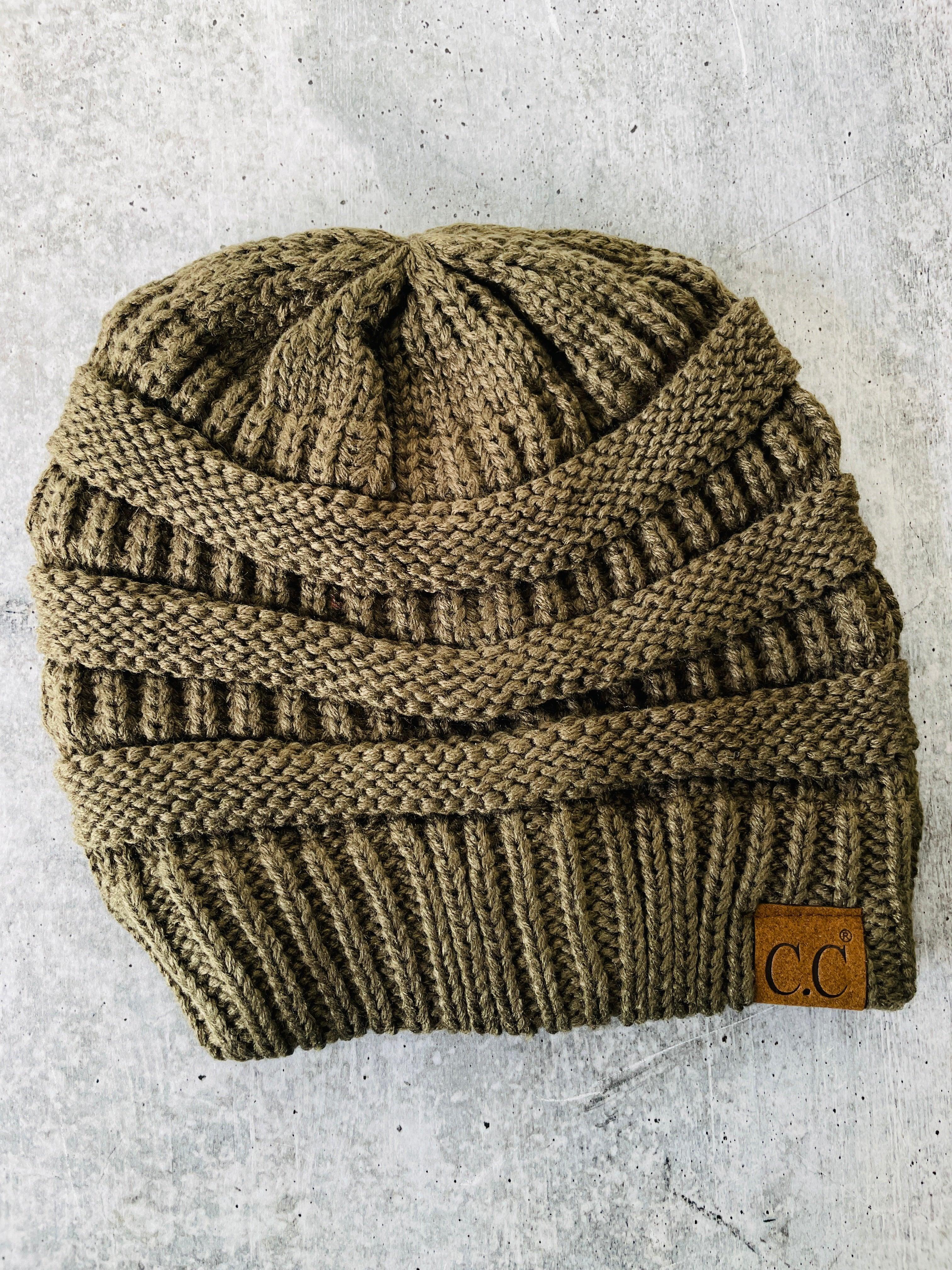 Solid Ribbed Knit Beanie - Vintage Soul