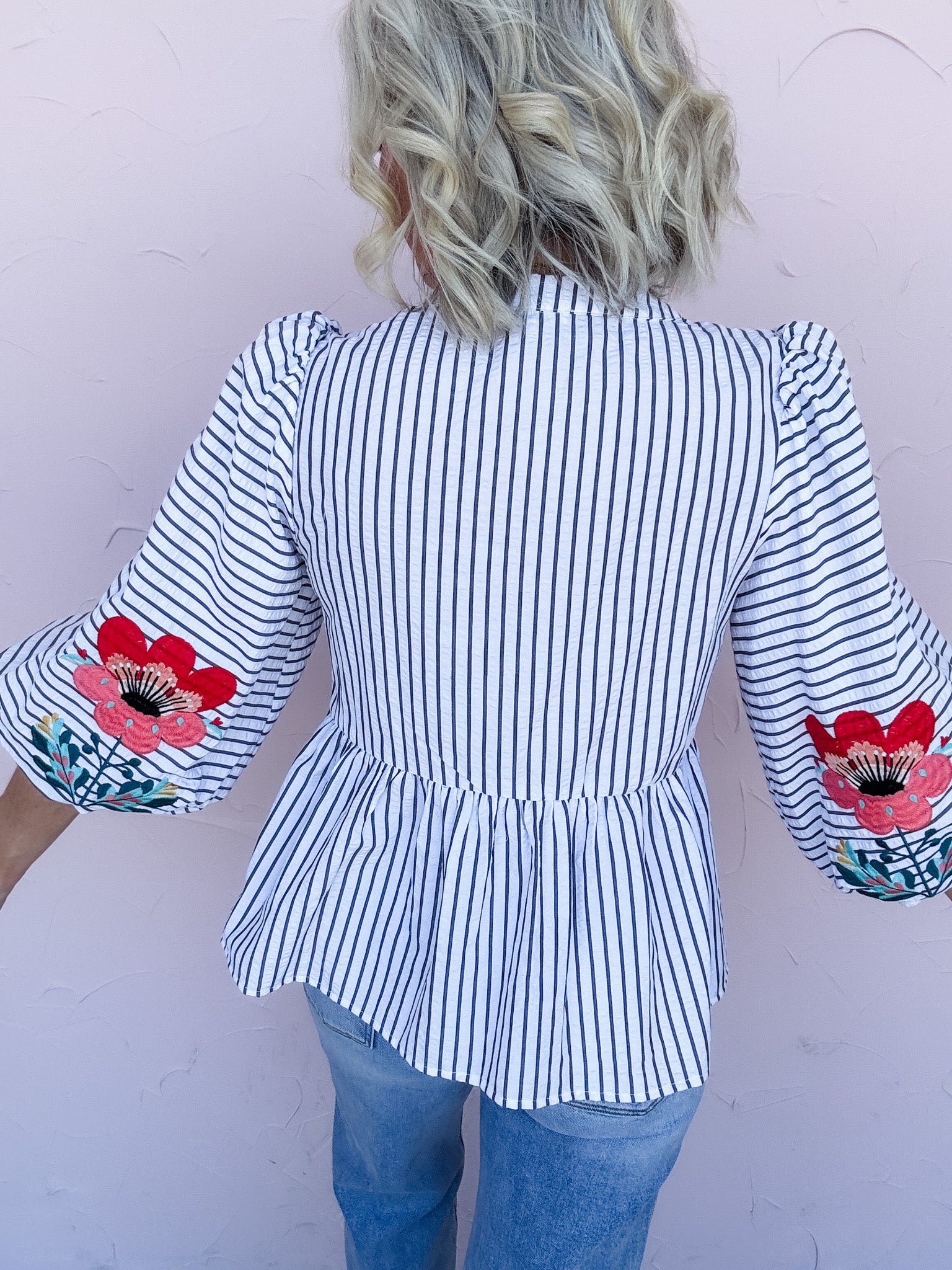 Poppy Thread Peplum Top