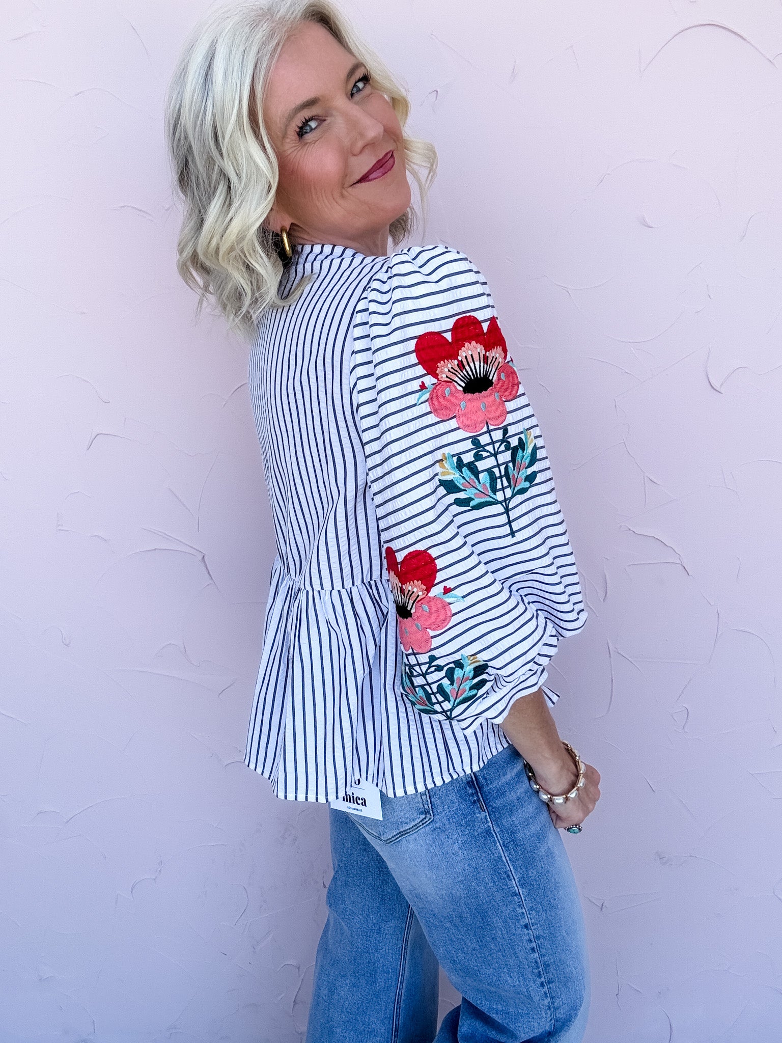 Poppy Thread Peplum Top