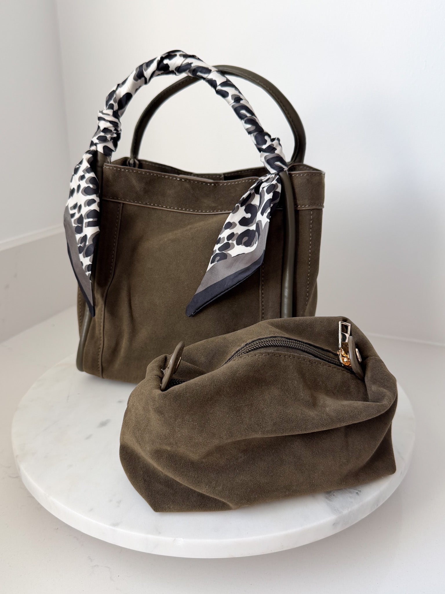 Gianna Suede Bag | Olive