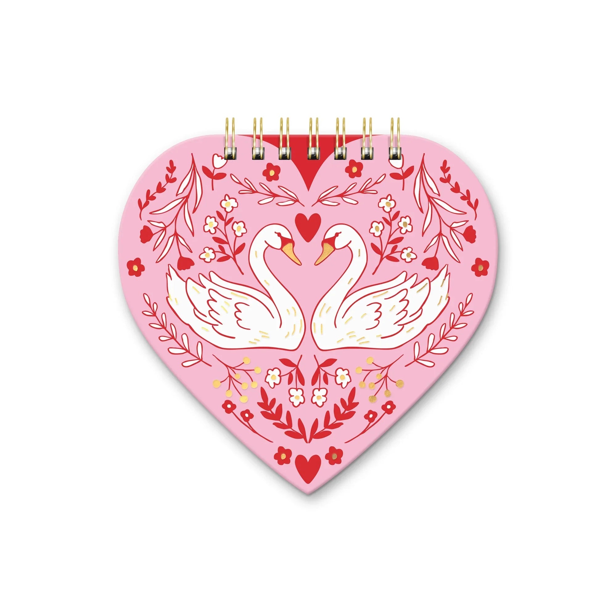 Mirrored Swans Heart Notebook