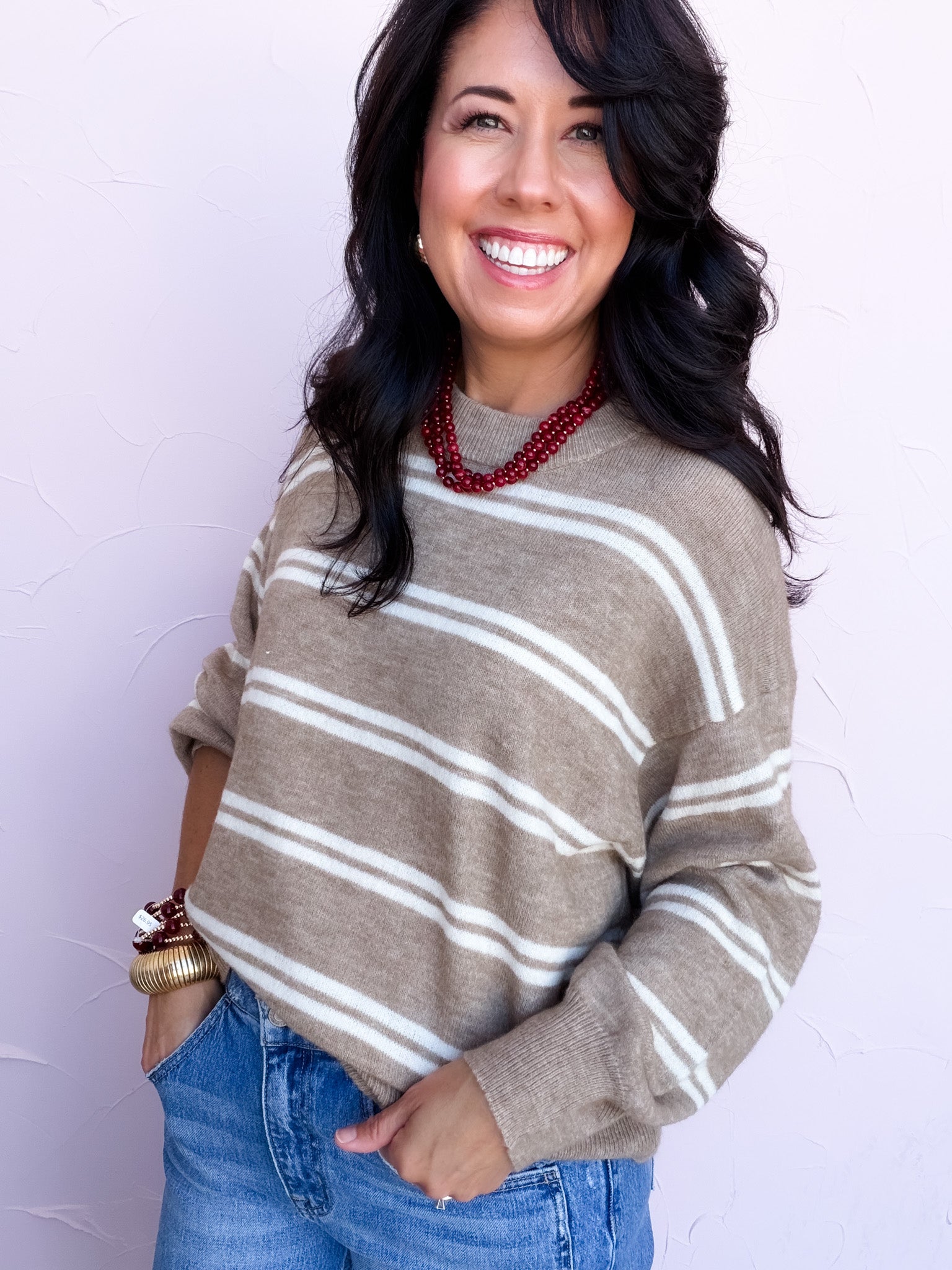 Stripe Scene Sweater | Mocha