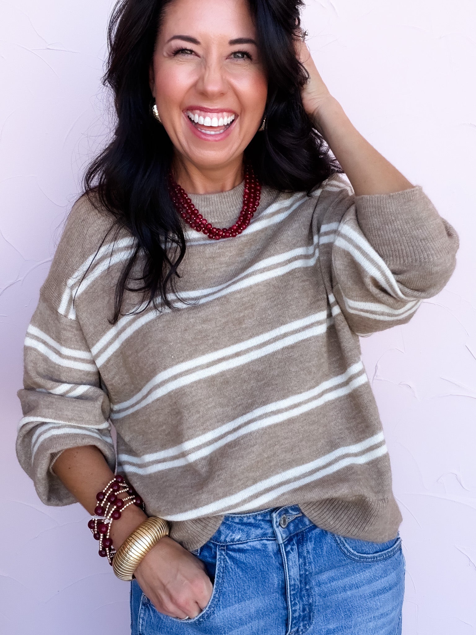 Stripe Scene Sweater | Mocha