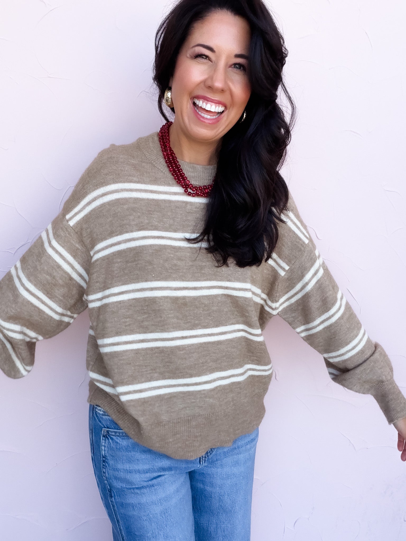 Stripe Scene Sweater | Mocha