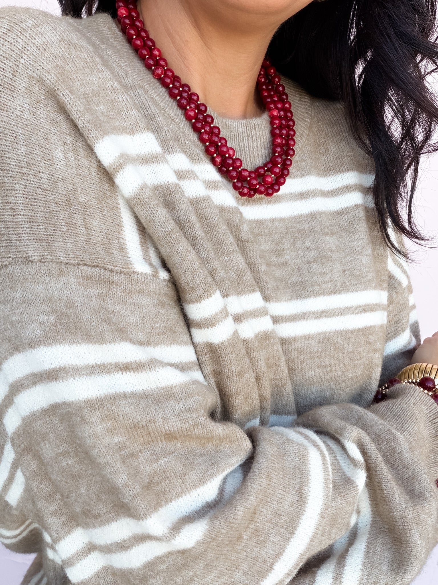 Stripe Scene Sweater | Mocha