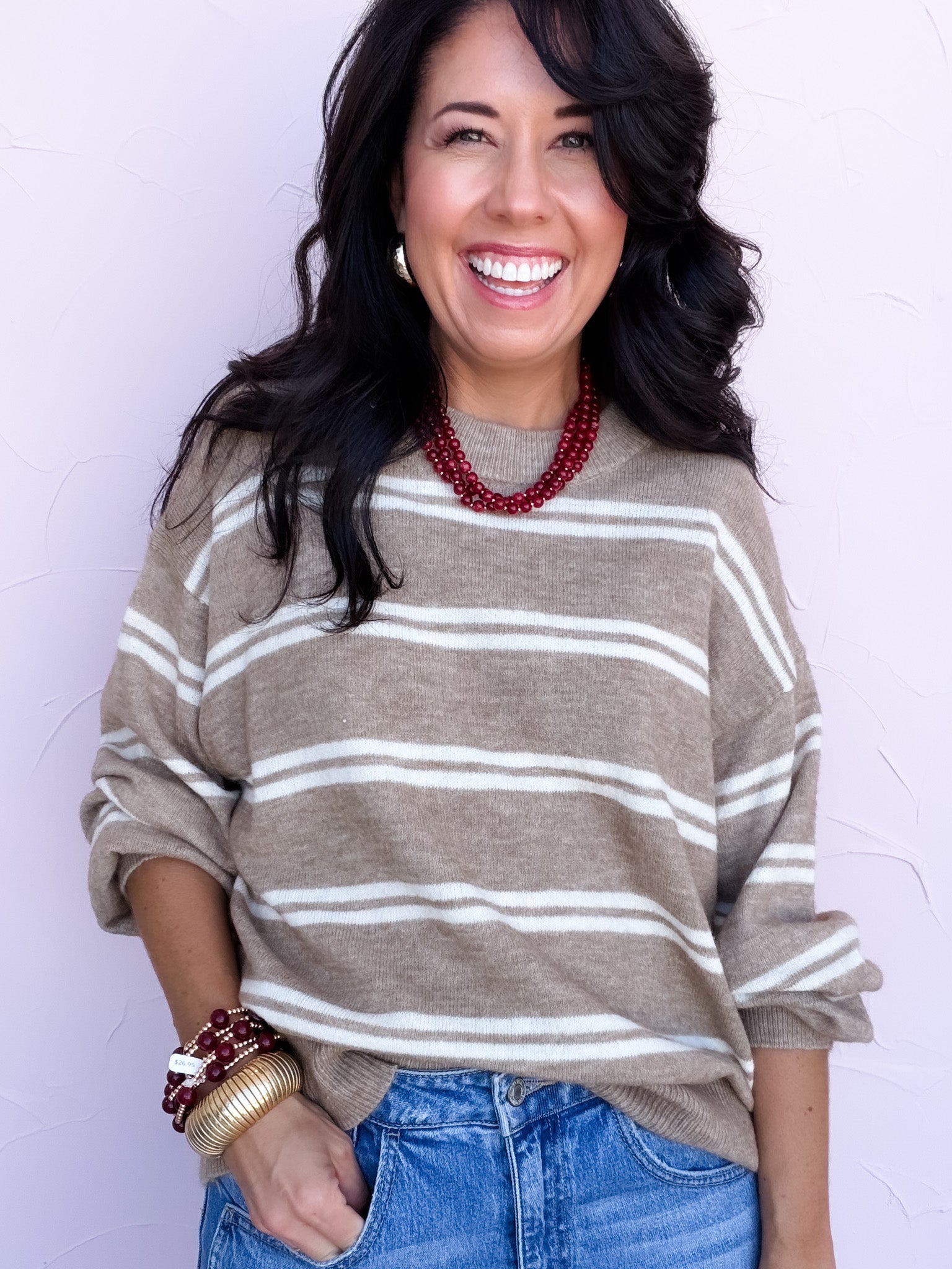 Stripe Scene Sweater | Mocha