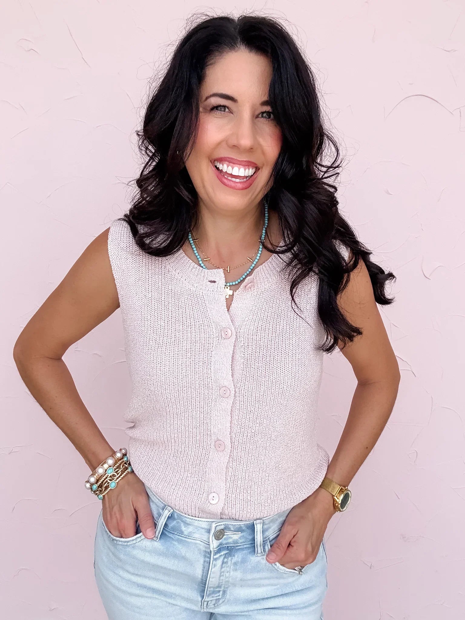 Kamila Blush Knit Tank