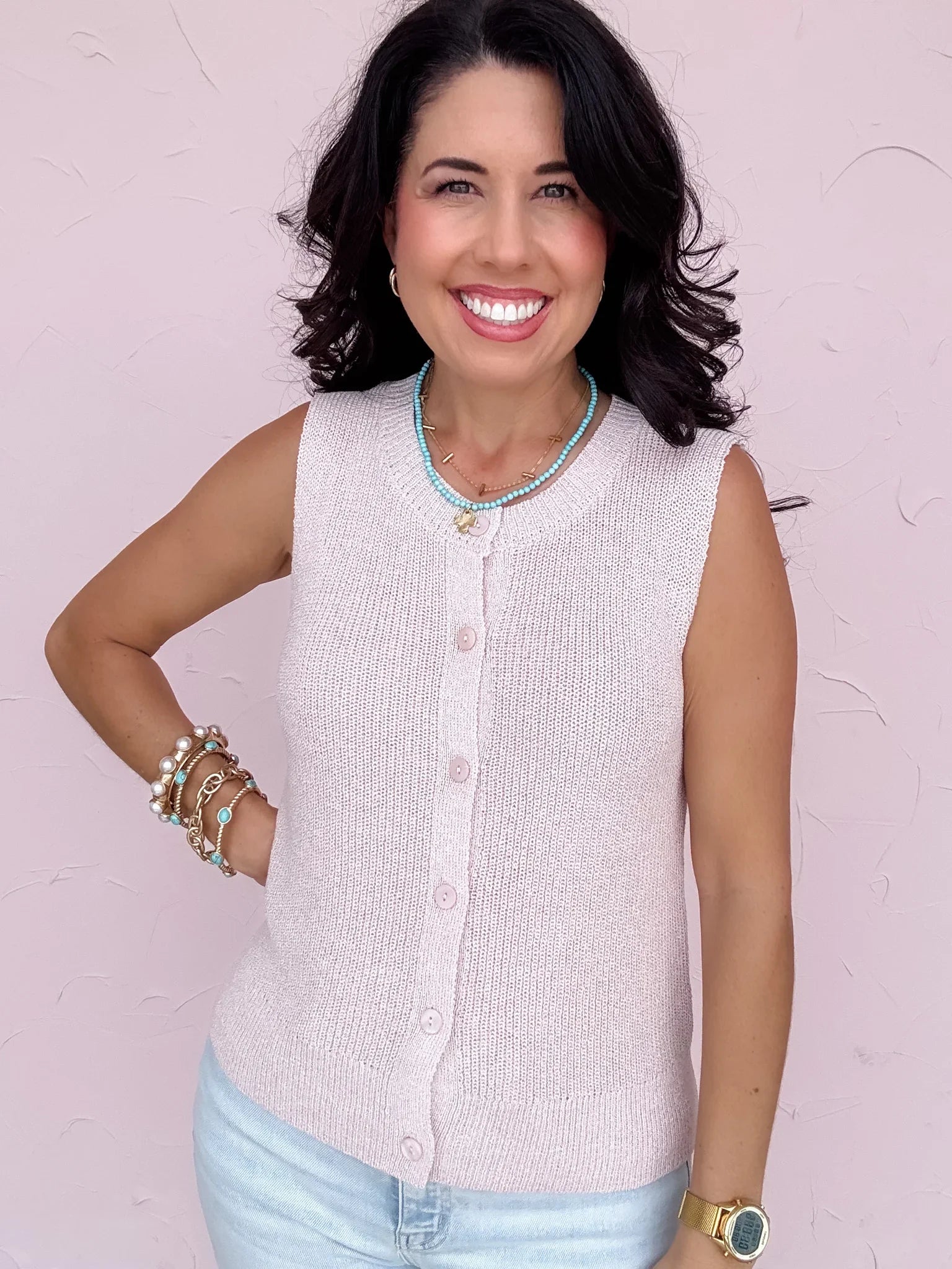 Kamila Blush Knit Tank