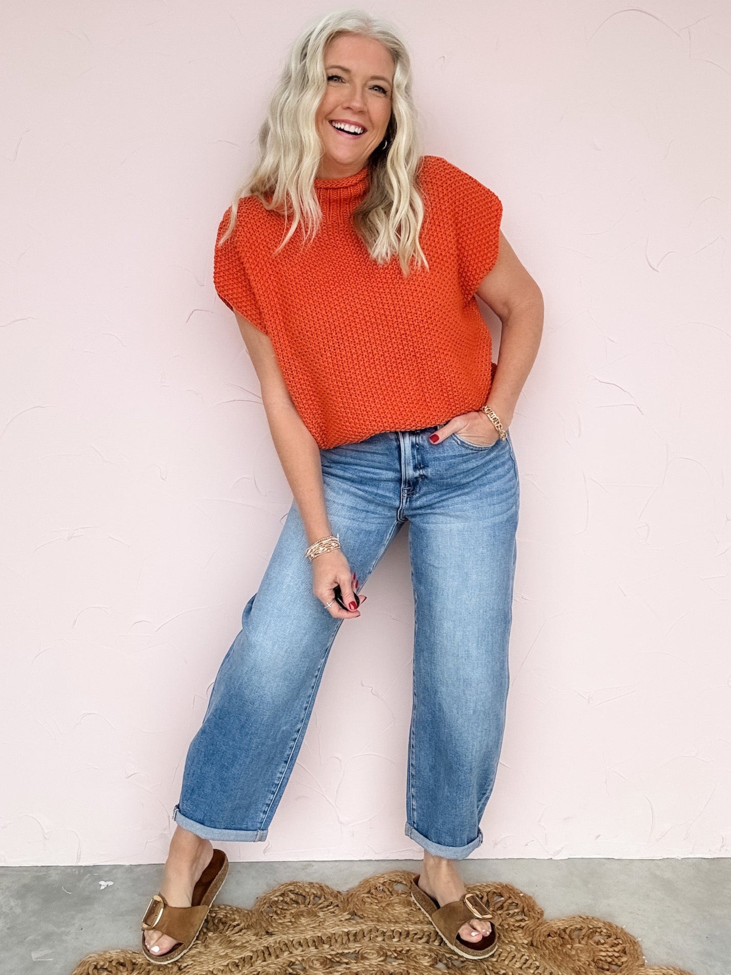 Tangerine Knit Top