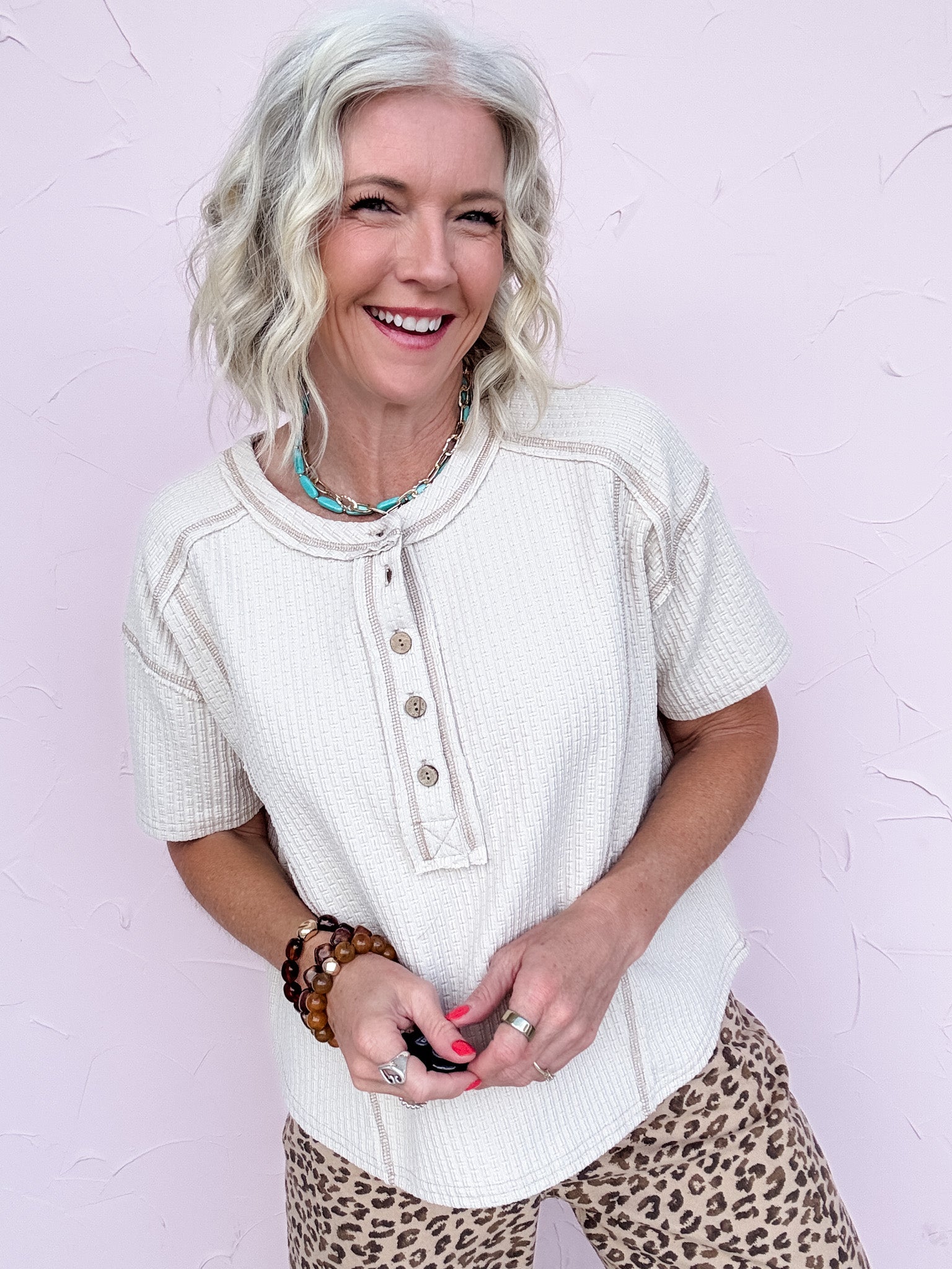Khaki Coast Henley Top