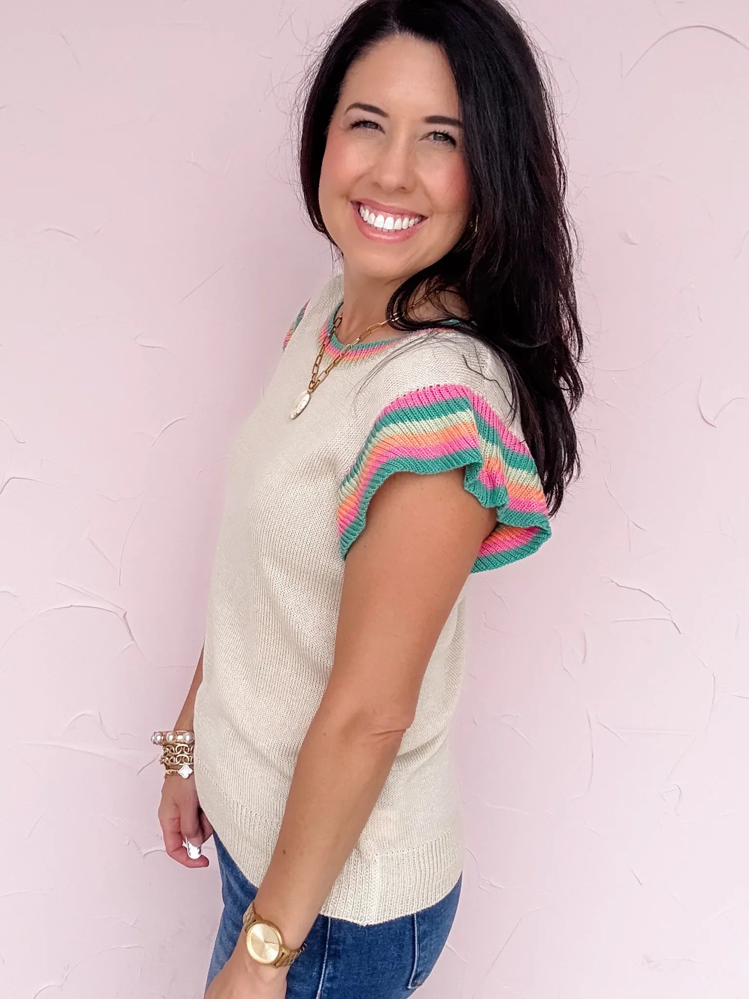 Cabana Color Knit Top- 30% OFF