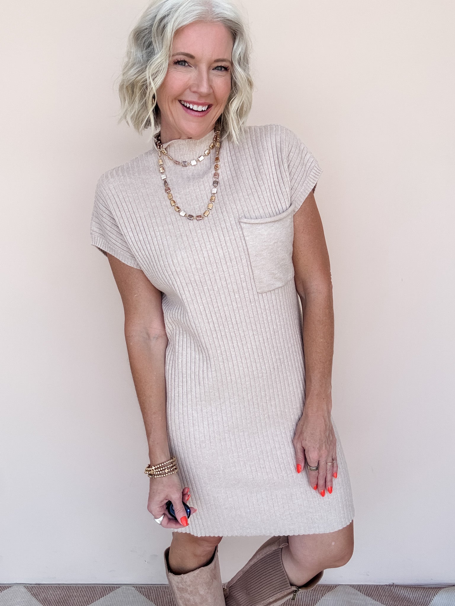 Sedona Sweater Dress | Taupe