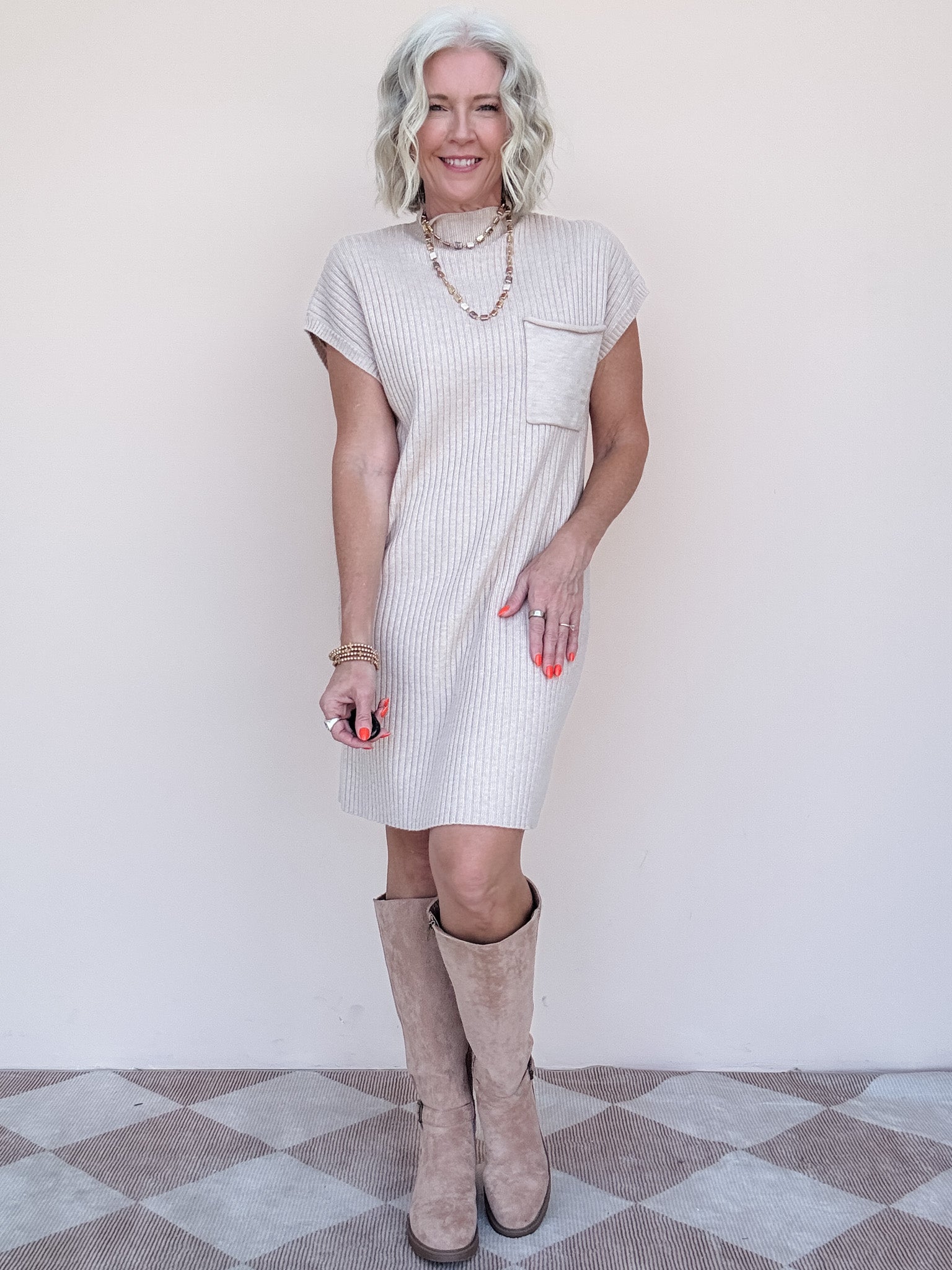 Sedona Sweater Dress | Taupe