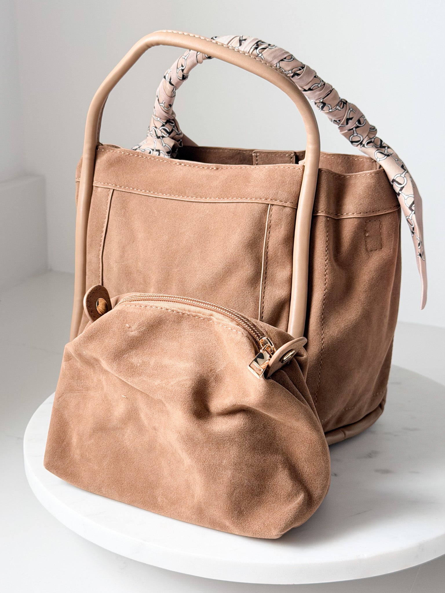 Gianna Suede Bag | Tan