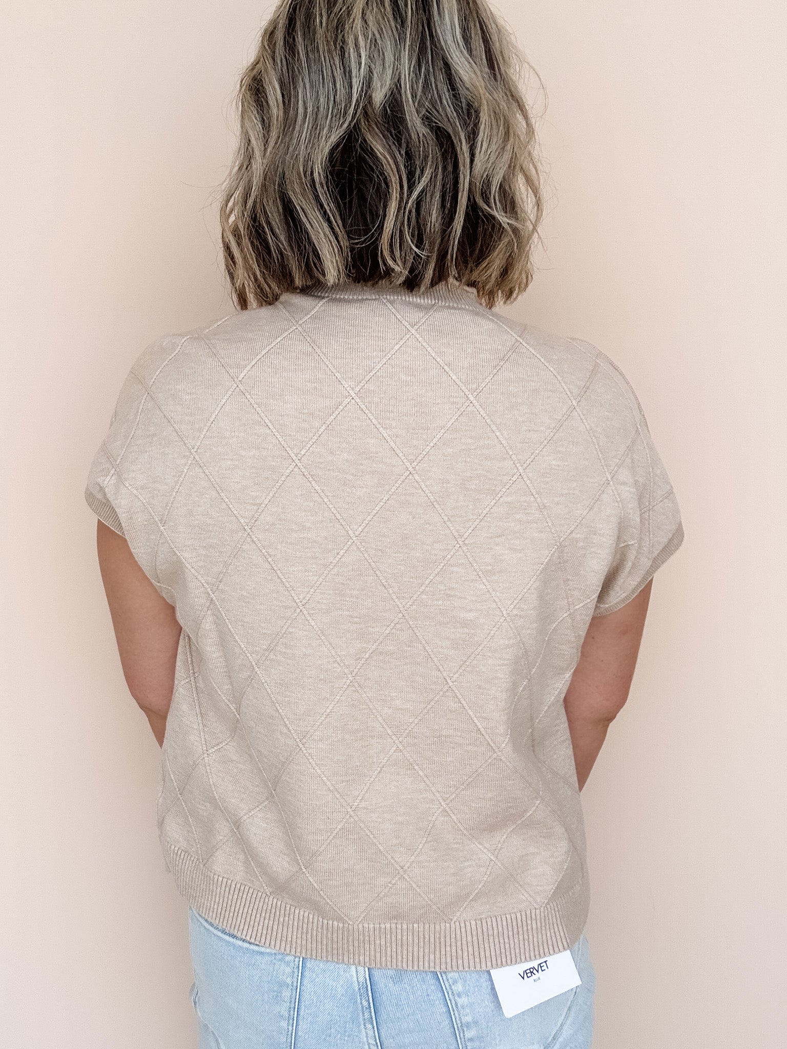 Diamond Ridge Knit Top | Taupe