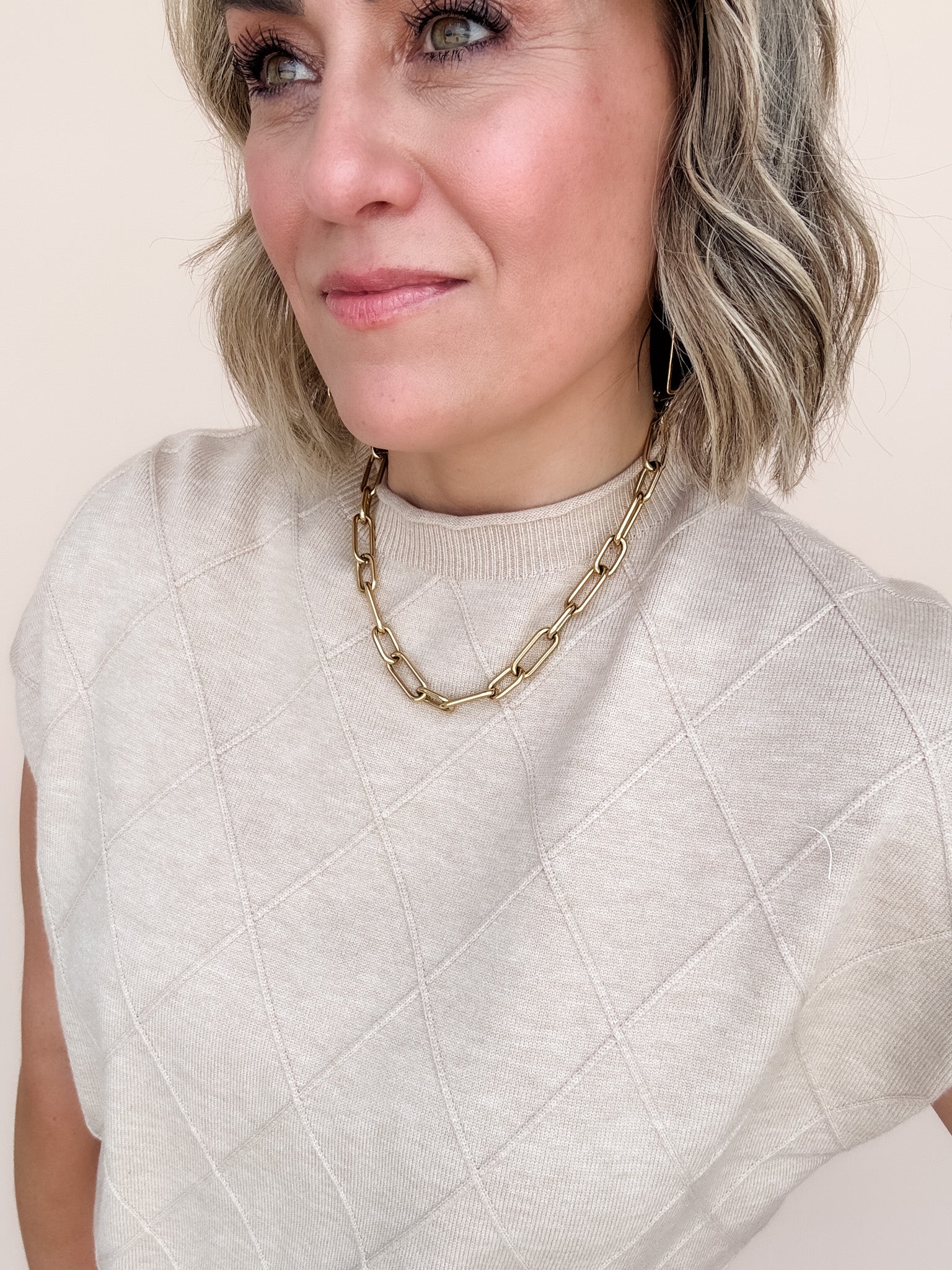 Diamond Ridge Knit Top | Taupe