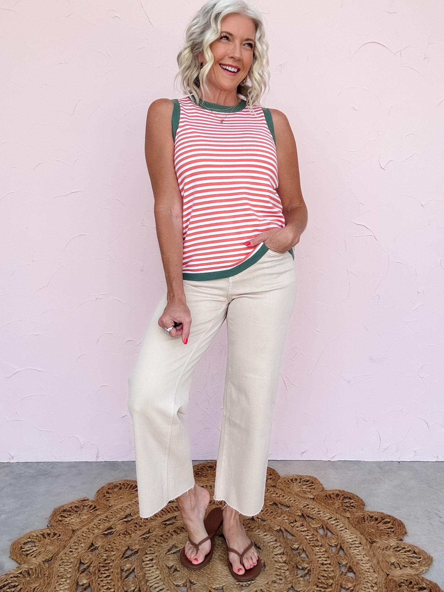 Soft Sand Wide Crop Jeans