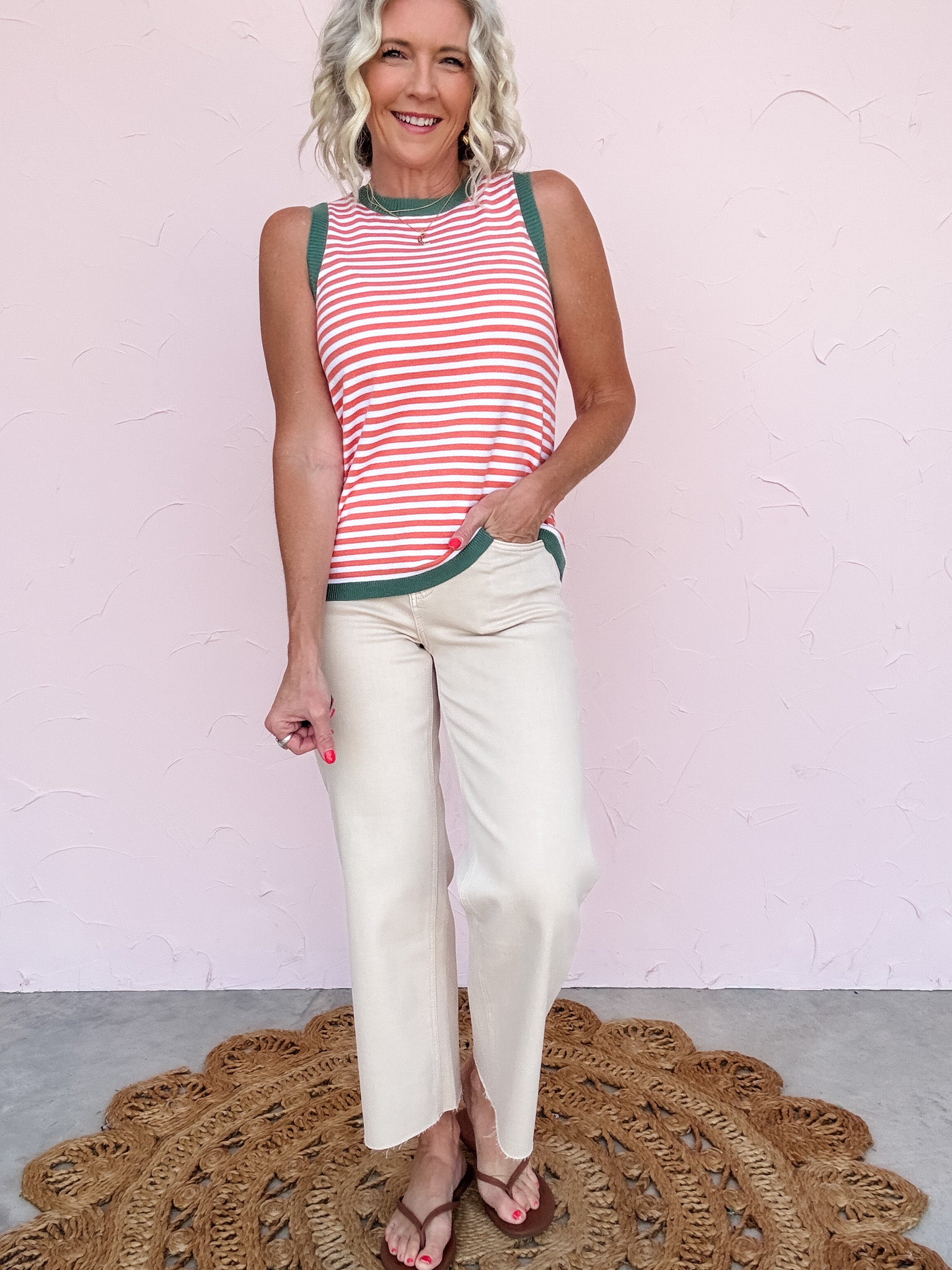 Soft Sand Wide Crop Jeans