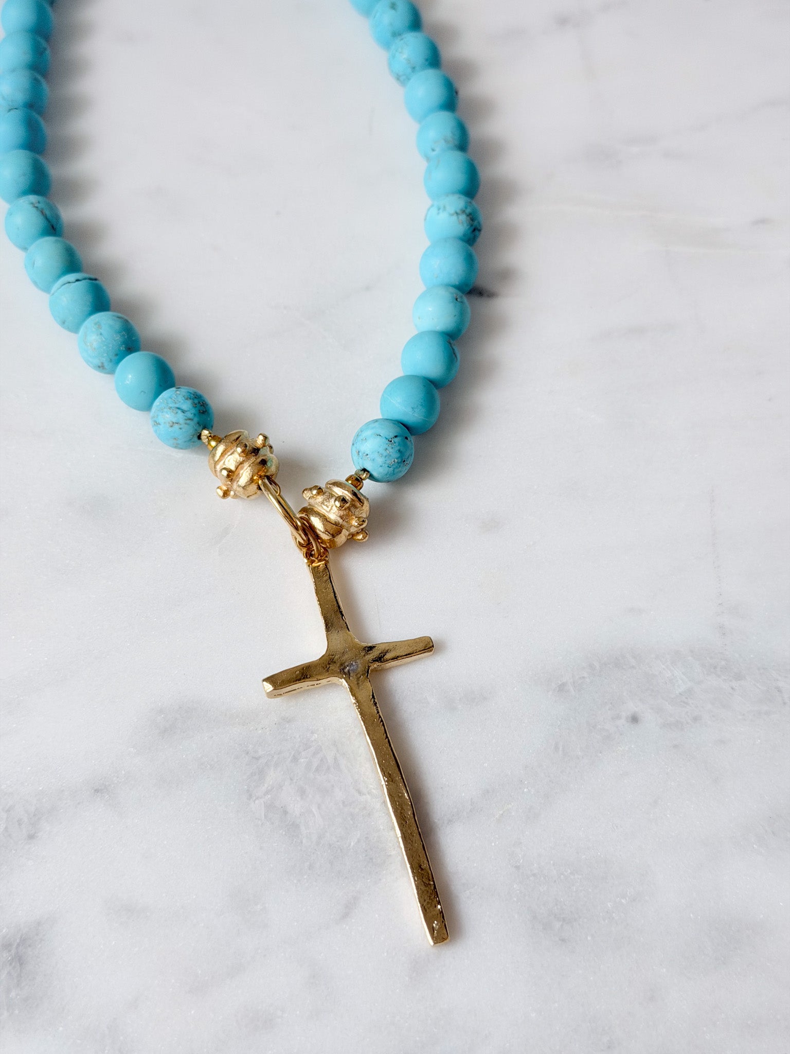 Turquoise Cross Pendant Necklace | Susan Shaw