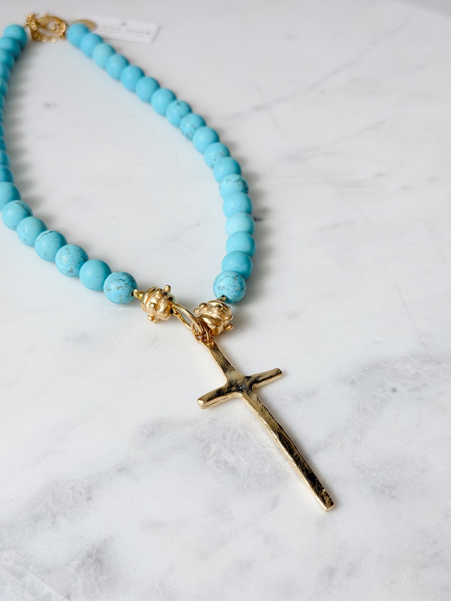 Turquoise Cross Pendant Necklace | Susan Shaw