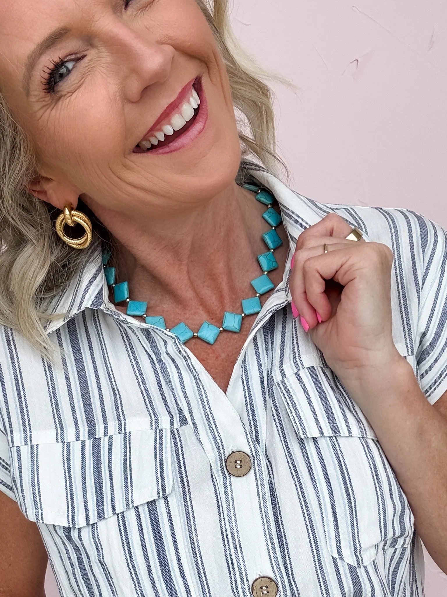 Teal Me Everything Beaded Necklace