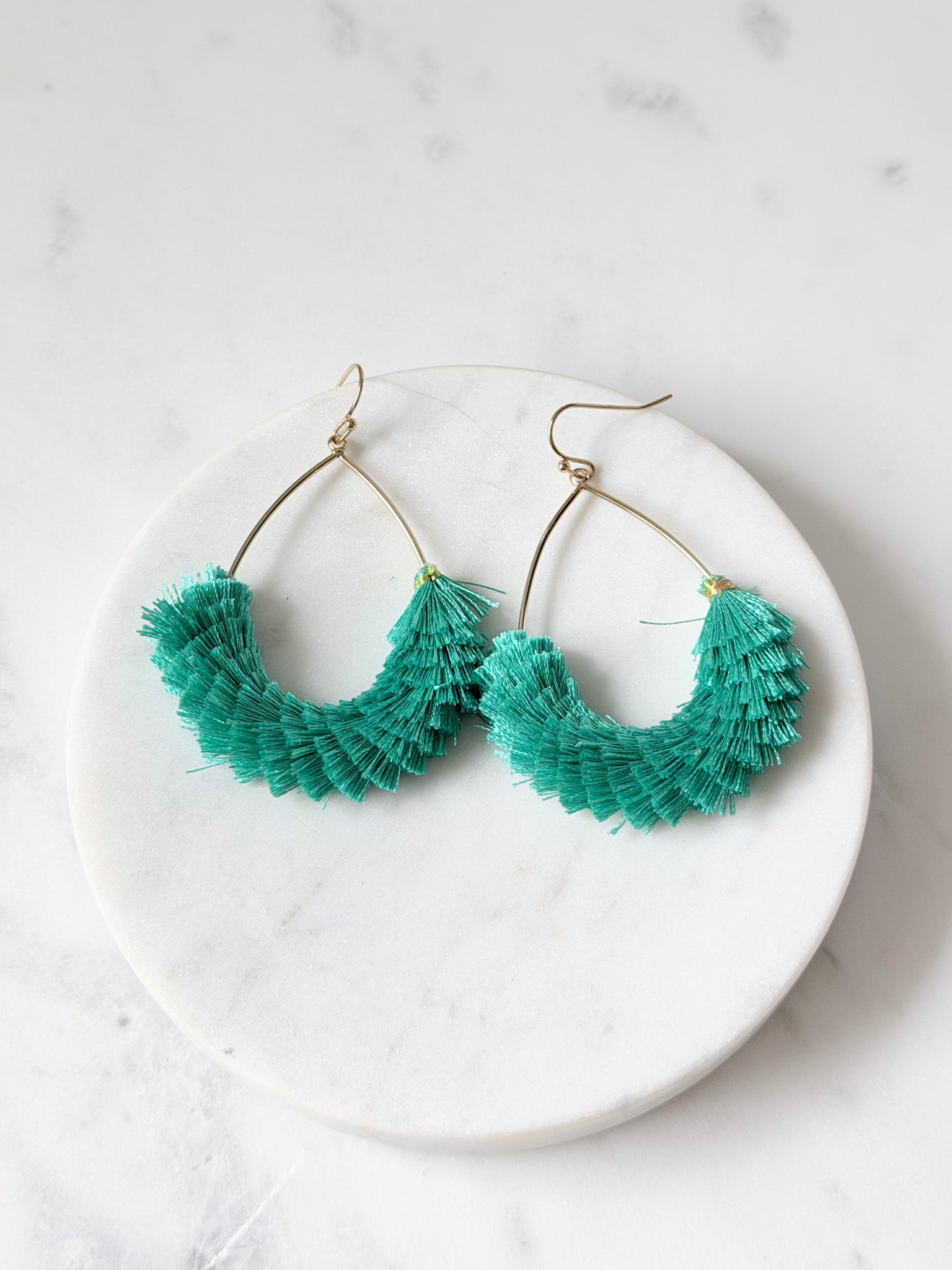 Emerald Fringe Earrings