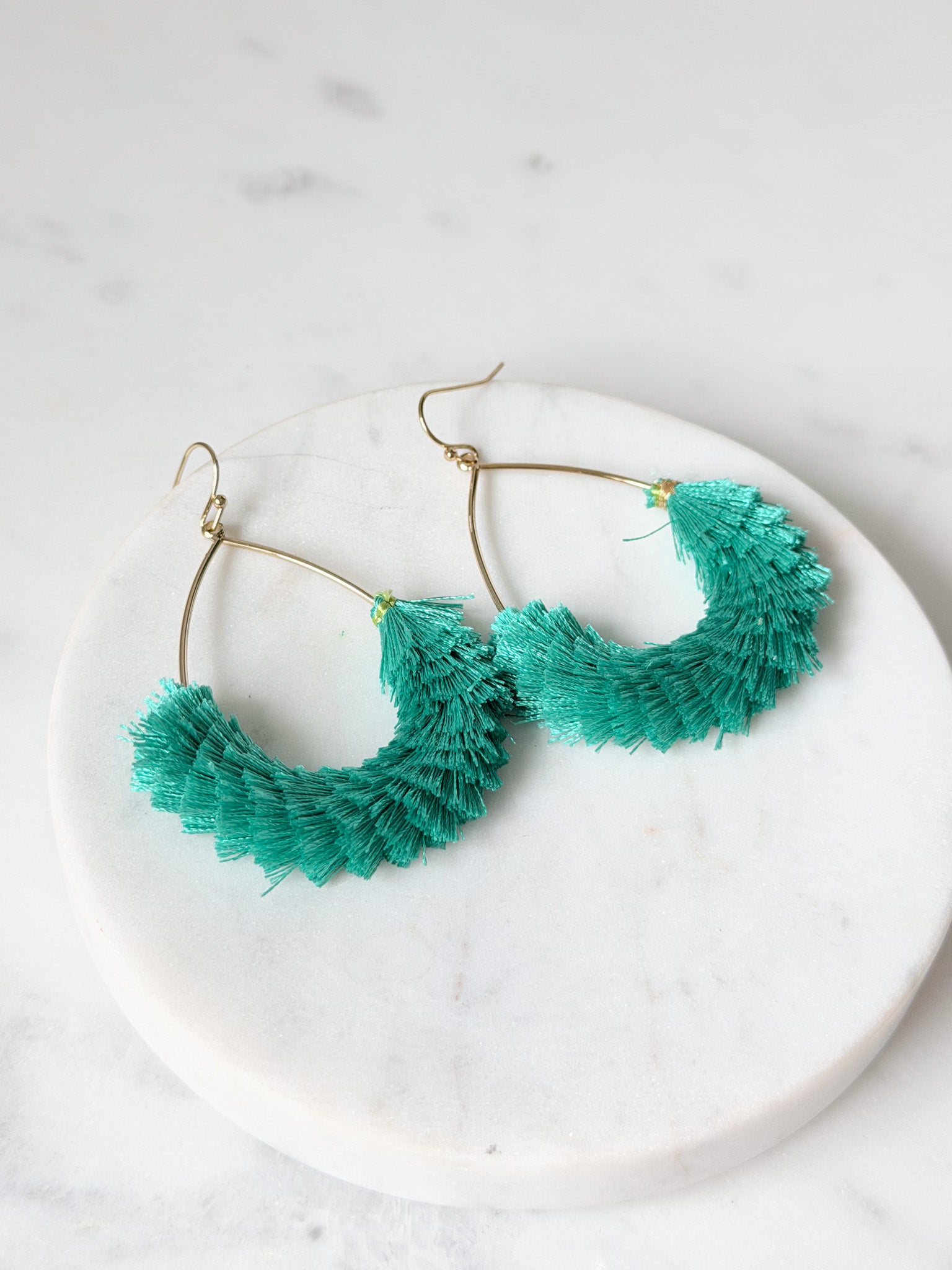 Emerald Fringe Earrings