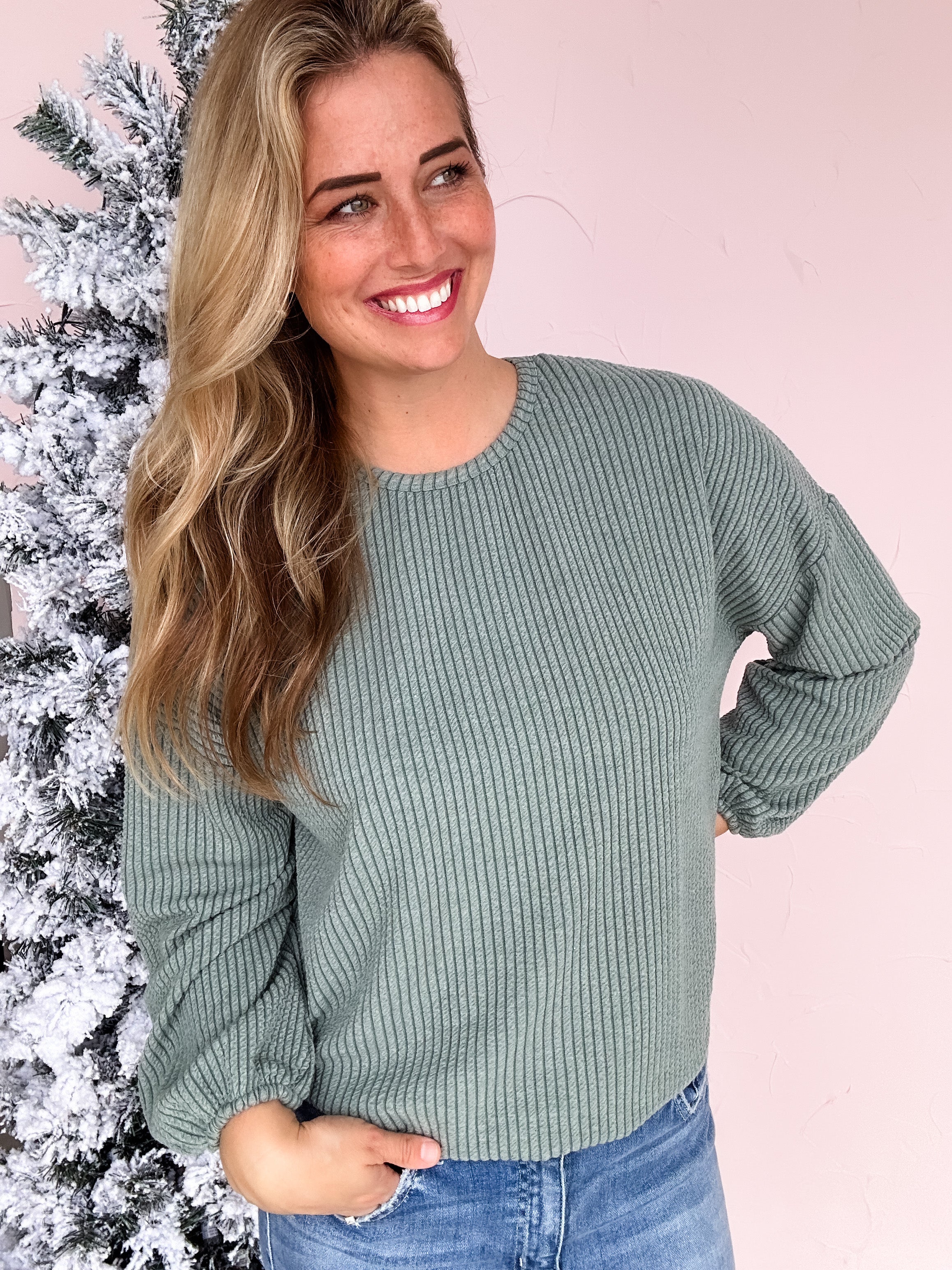 Cedar Mist Knit Top