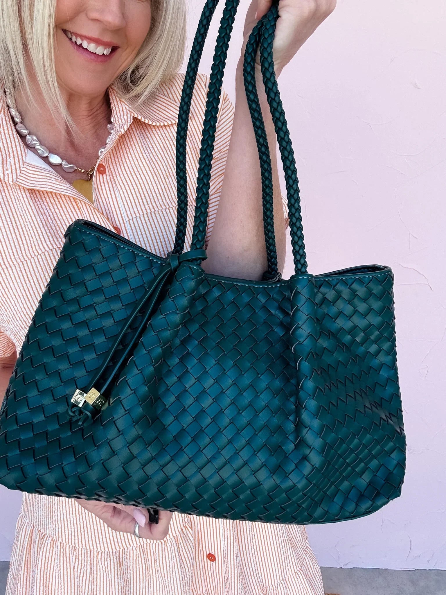 Nova Small Shoulder Tote | Palm Green