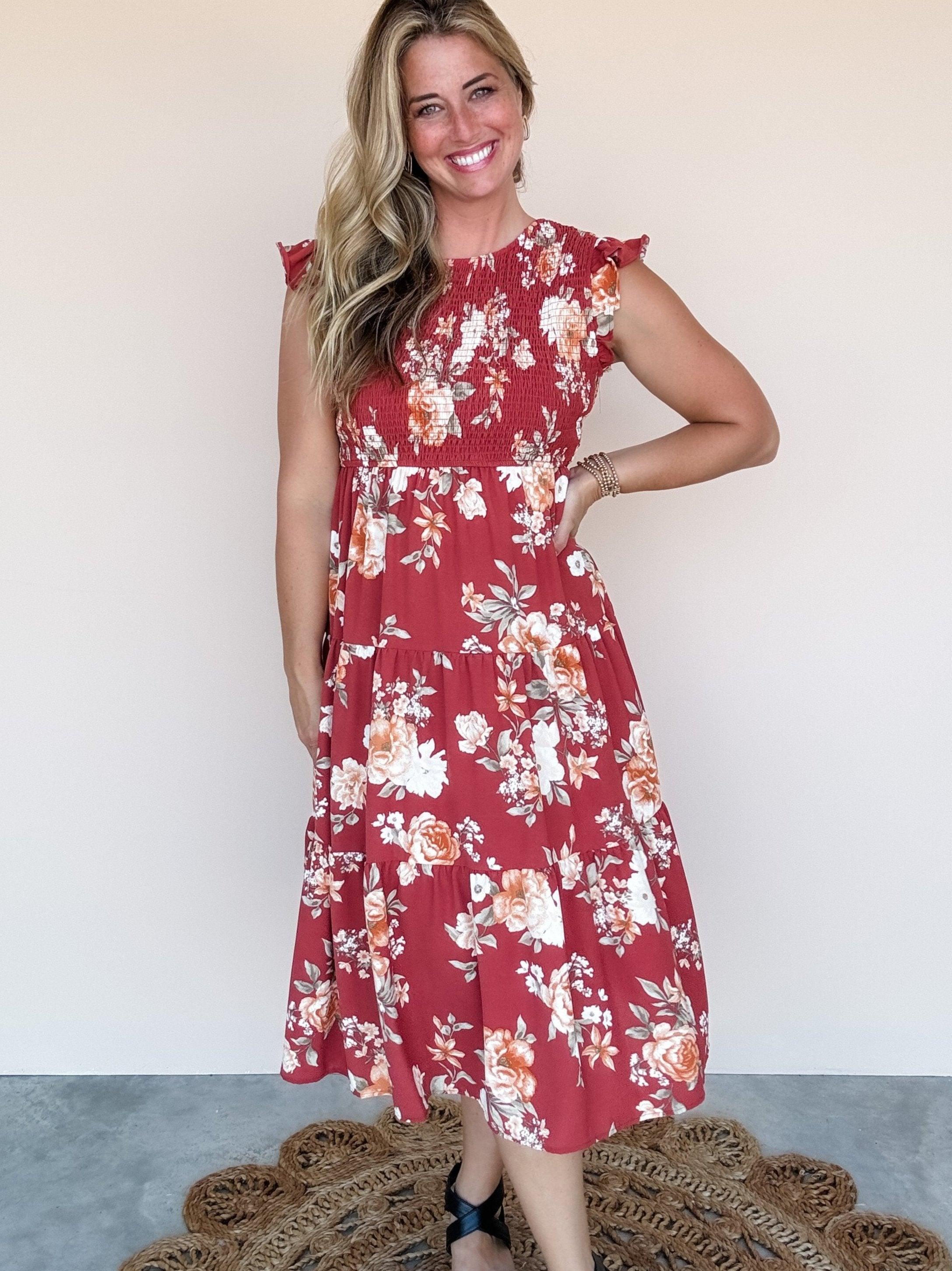 Vermont Fall Floral Dress