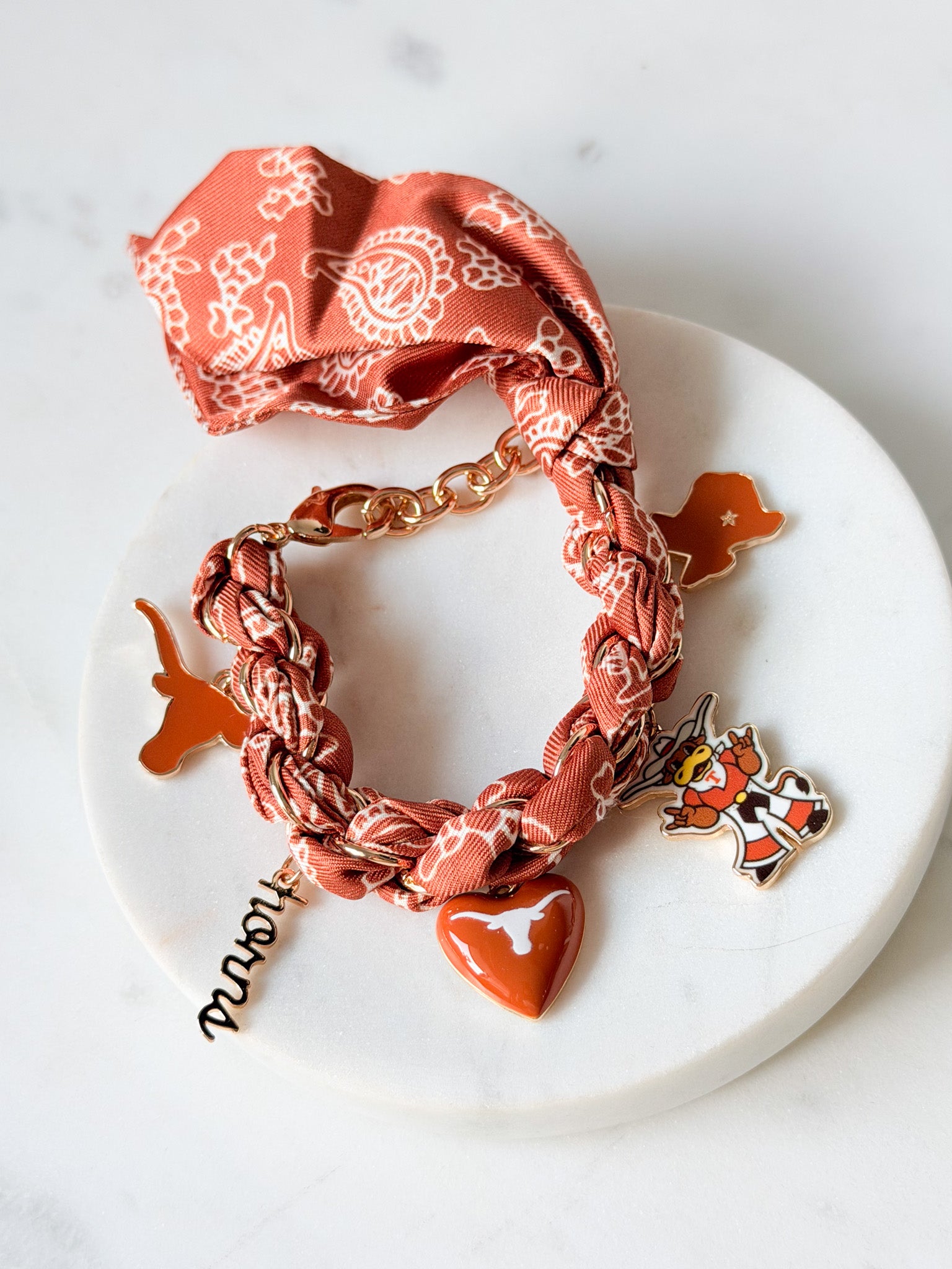 Horns Up Bandana Charm Bracelet