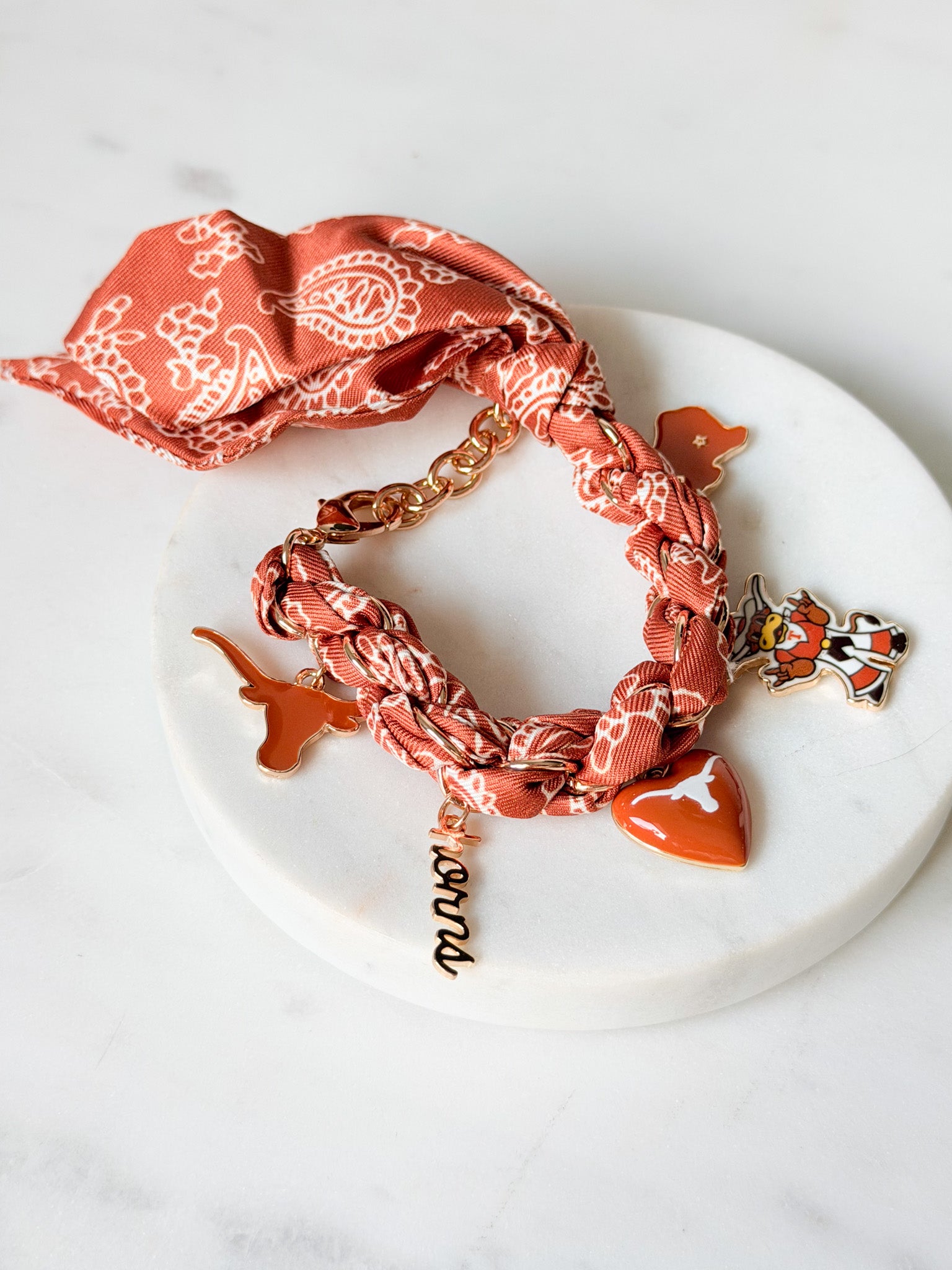 Horns Up Bandana Charm Bracelet