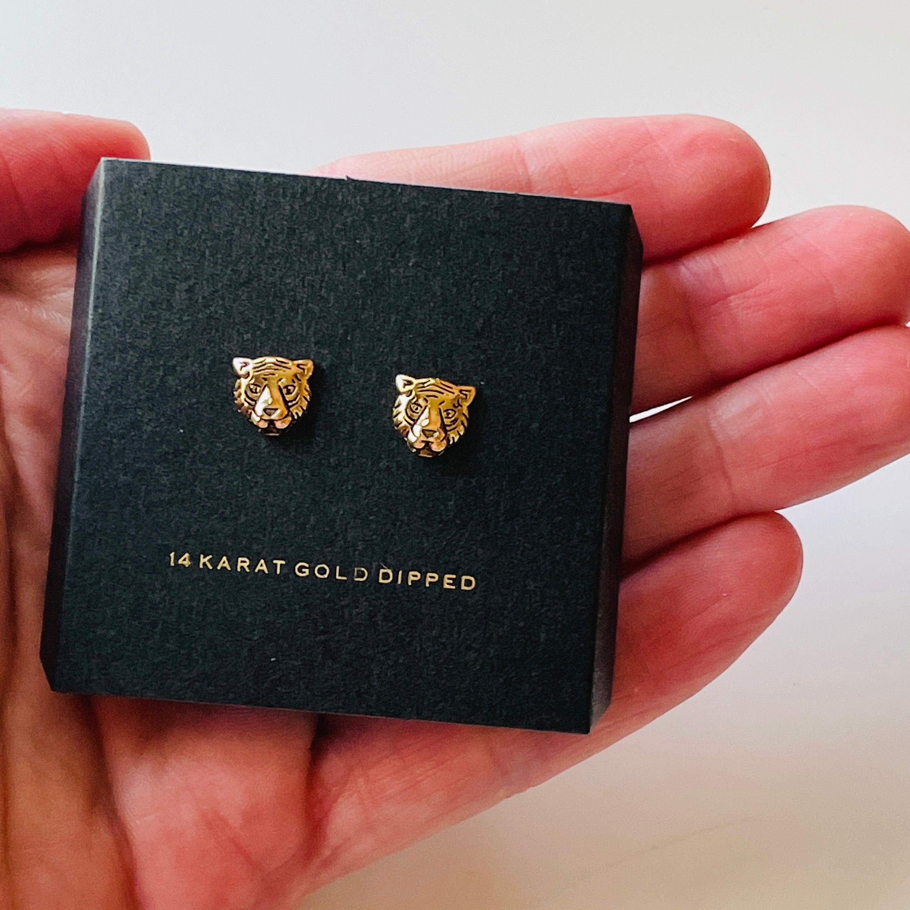 Tiger Stud Earrings - Vintage Soul