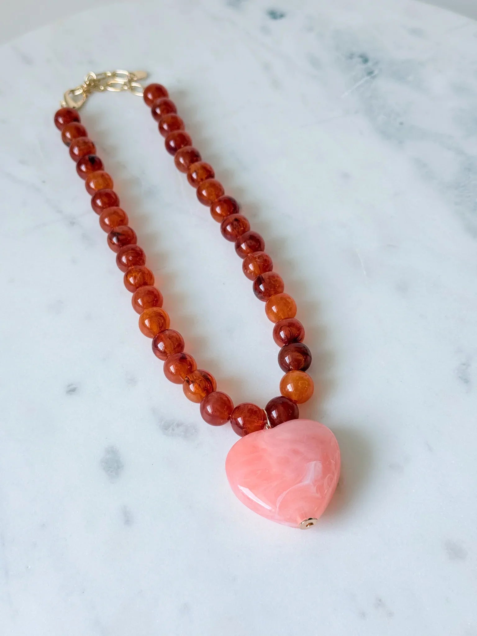 Sunset Tortoise Heart Necklace