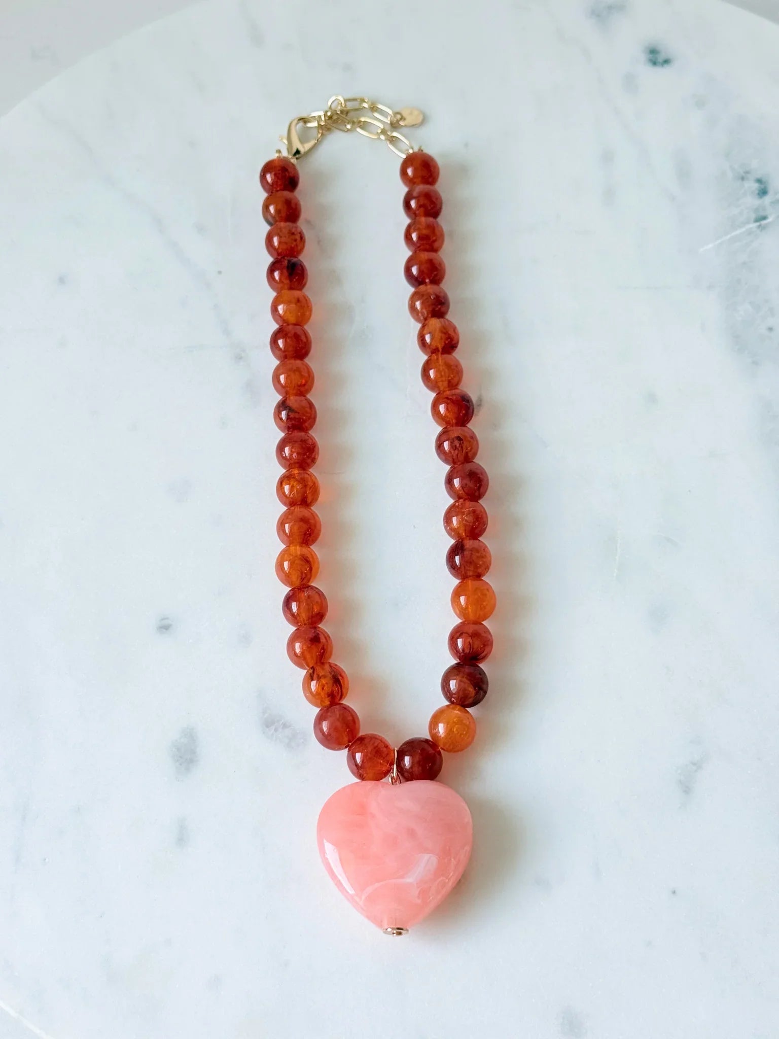 Sunset Tortoise Heart Necklace
