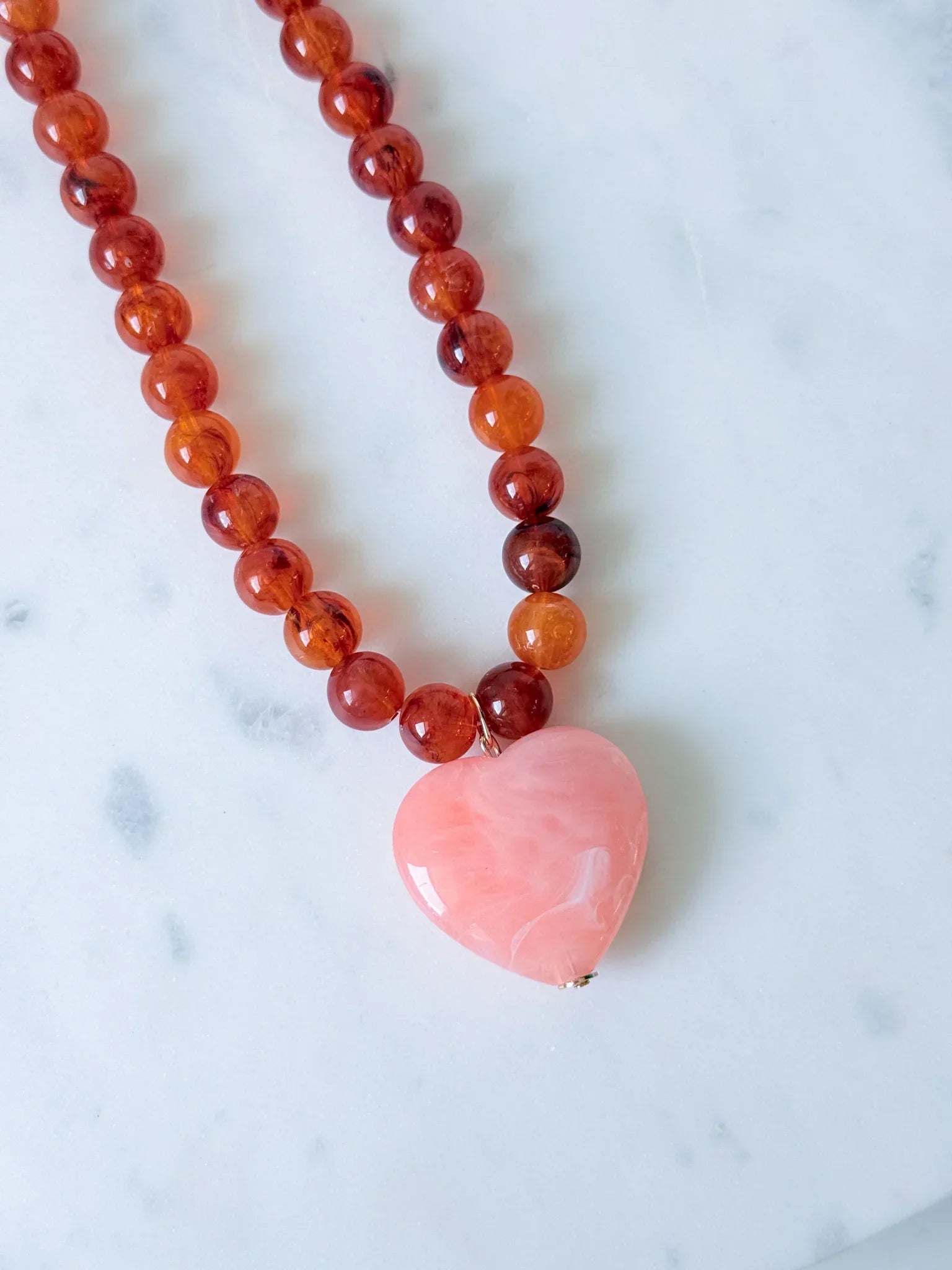 Sunset Tortoise Heart Necklace