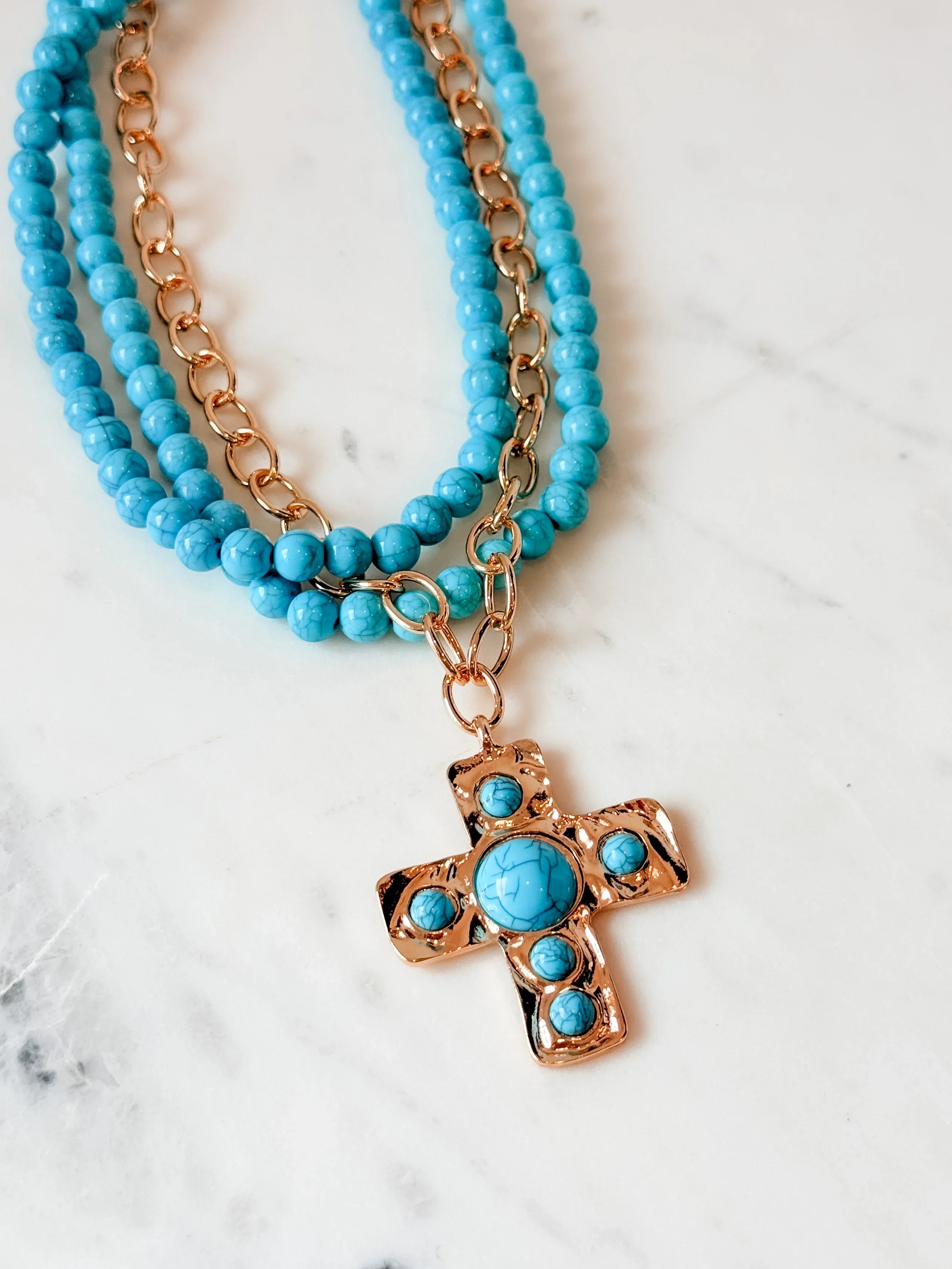 Mesa Cross Layered Necklace