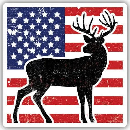 Deer USA Flag Sticker